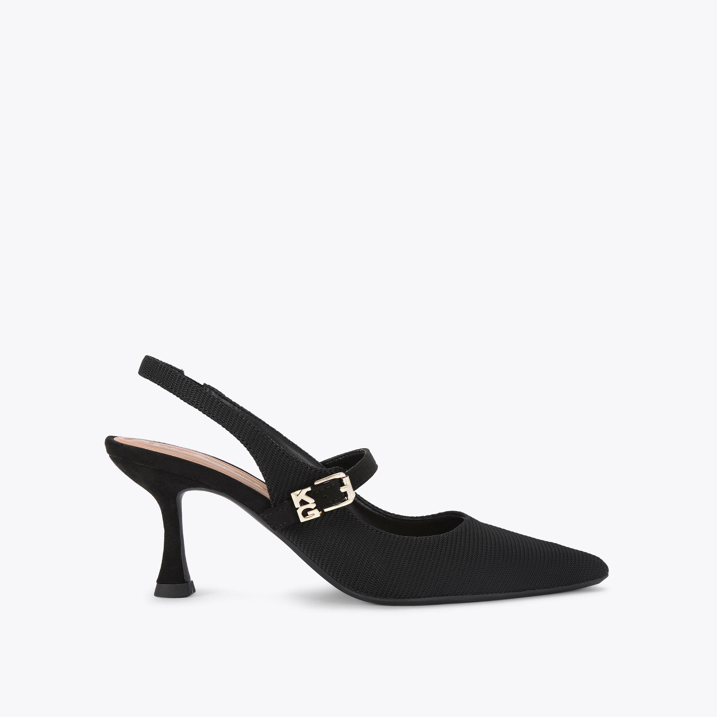 Alina Black Strap Heeels By Kg Kurt Geiger