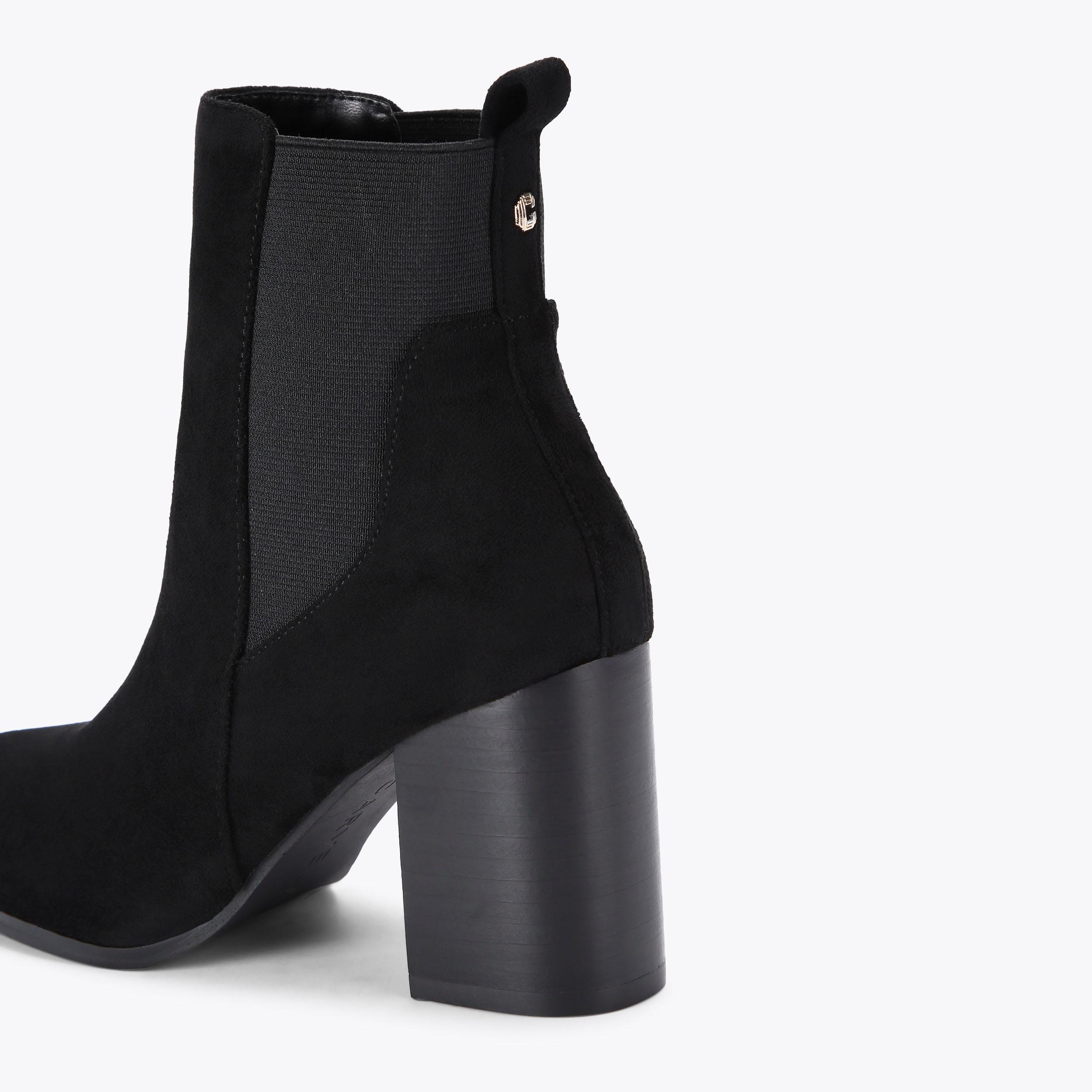 TOODLE CHELSEA Black Microsuede Heel Boots by CARVELA