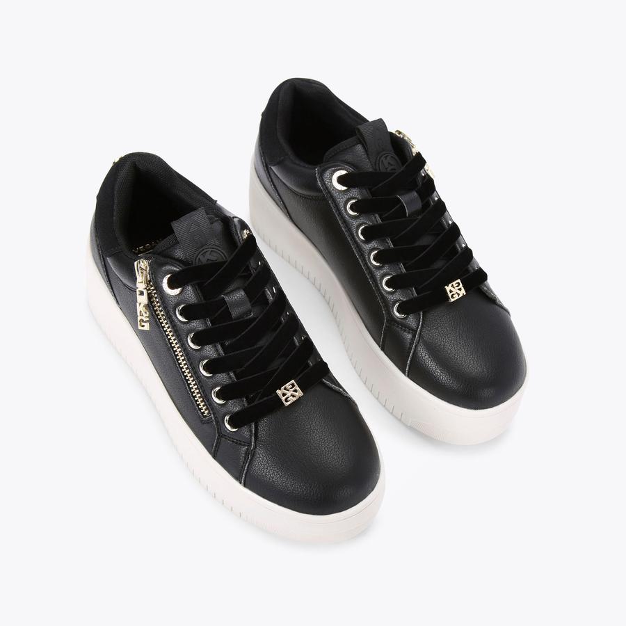 LESLIE SIDE ZIP Black Chunky Trainers by KG KURT GEIGER