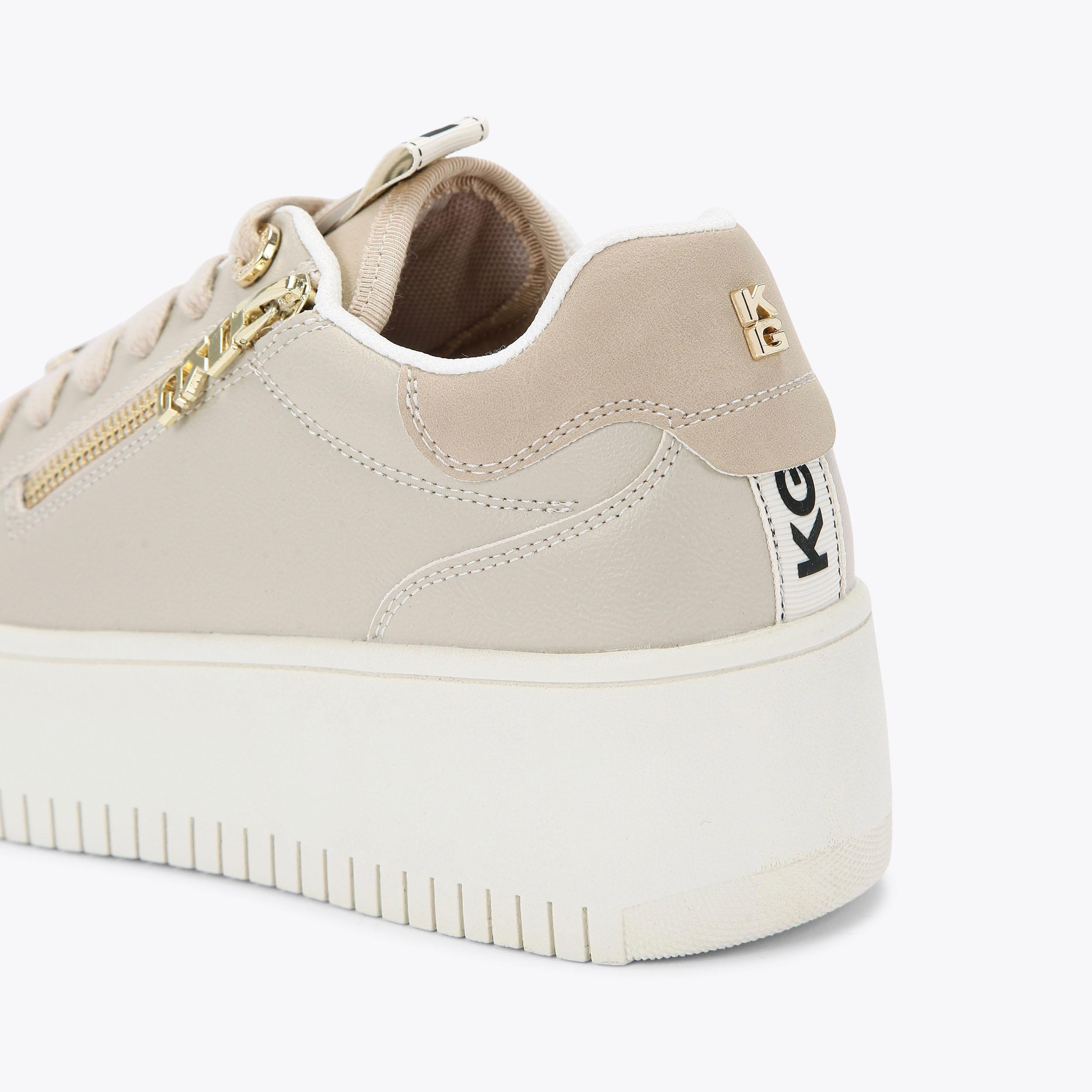LESLIE SIDE ZIP Taupe Trainers by KG KURT GEIGER