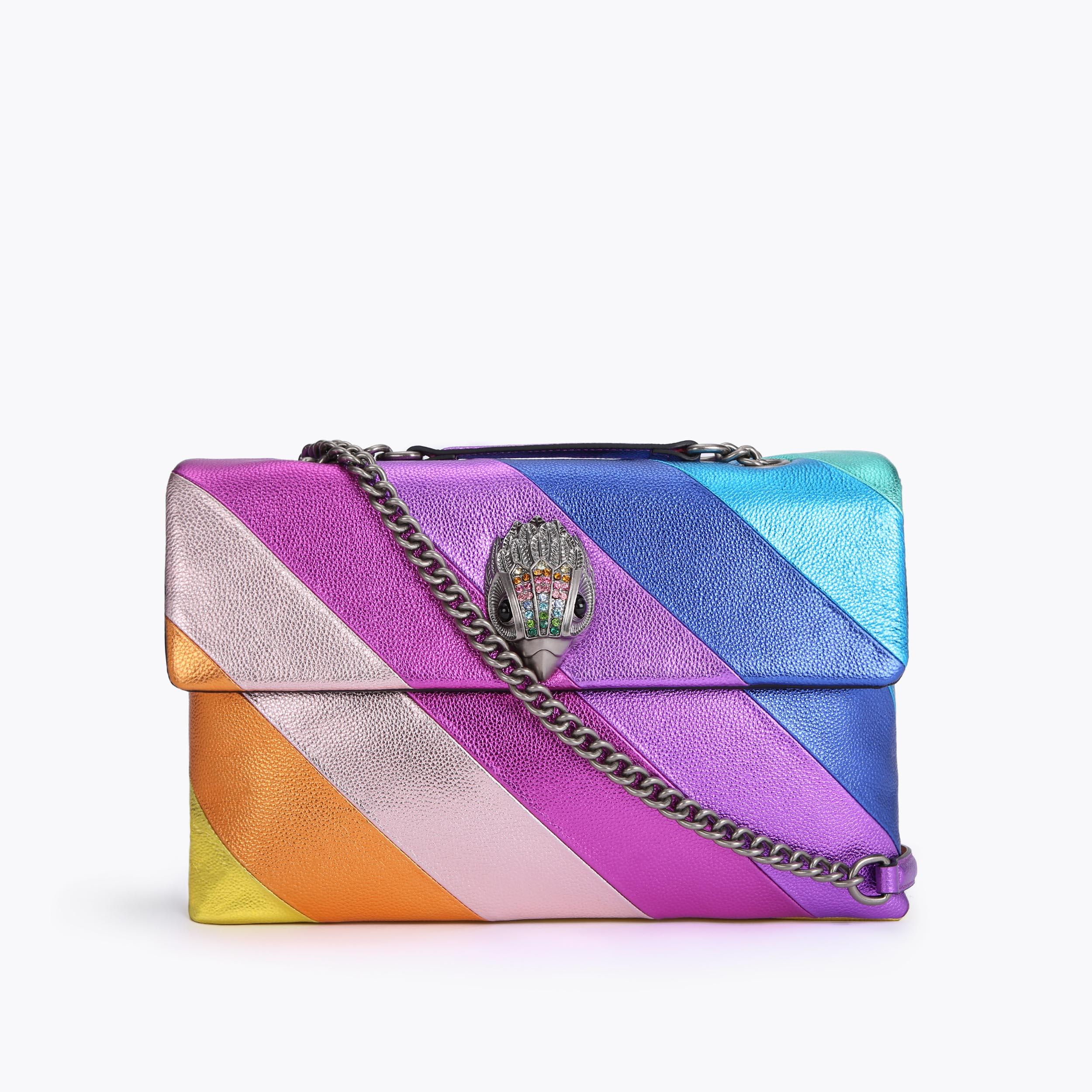 LTHR XXL KENSINGTON BAG Extra Large Rainbow Leather Shoulder Bag by