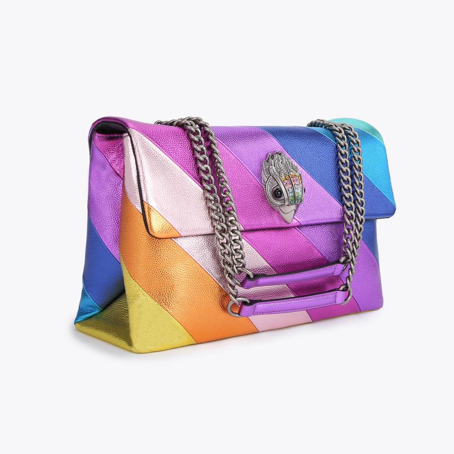 LTHR XXL KENSINGTON BAG Extra Large Rainbow Leather Shoulder Bag by KURT GEIGER LONDON