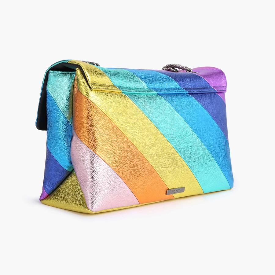 LTHR XXL KENSINGTON BAG Extra Large Rainbow Leather Shoulder Bag by KURT GEIGER LONDON