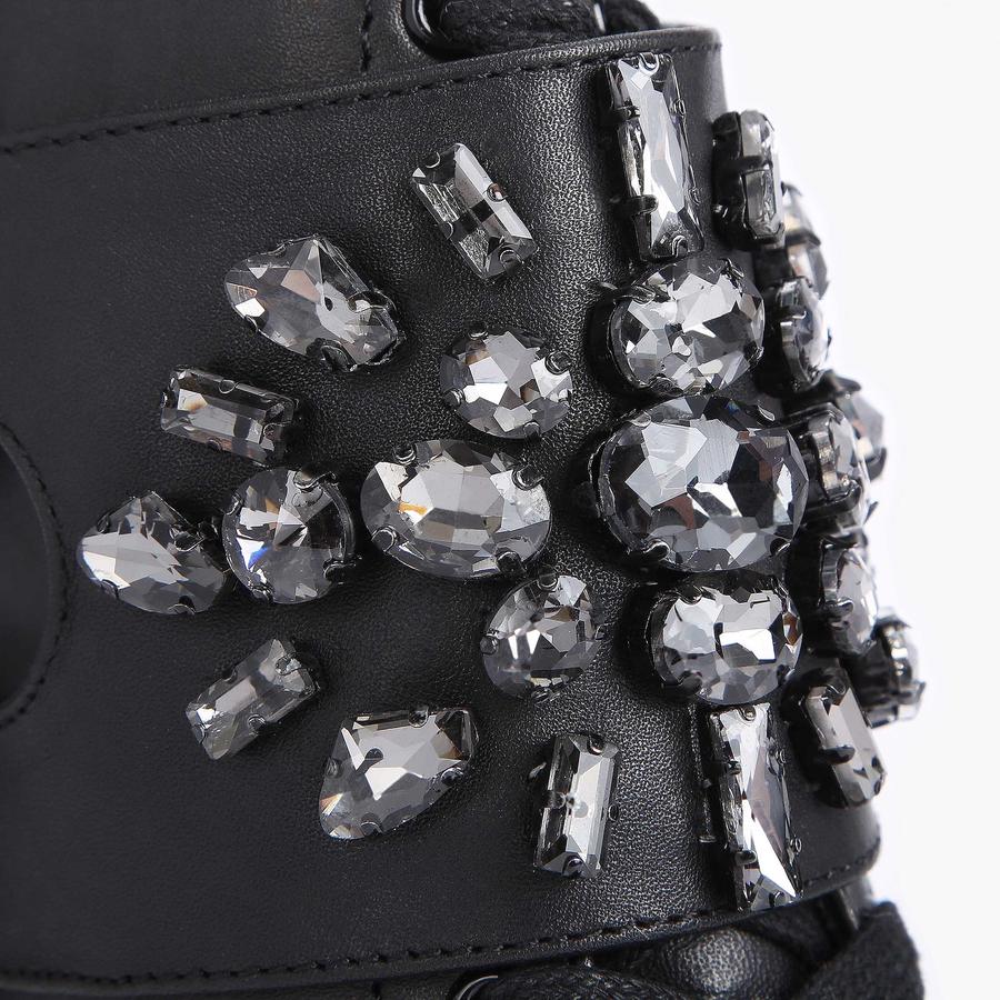 Jewelled biker fashion boots