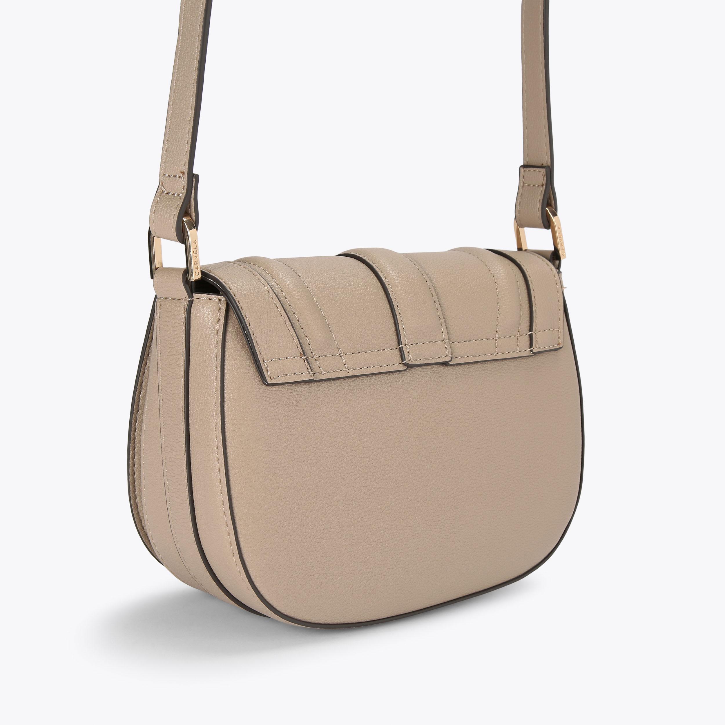 MANE SADDLE BAG Taupe Saddle Bag by CARVELA