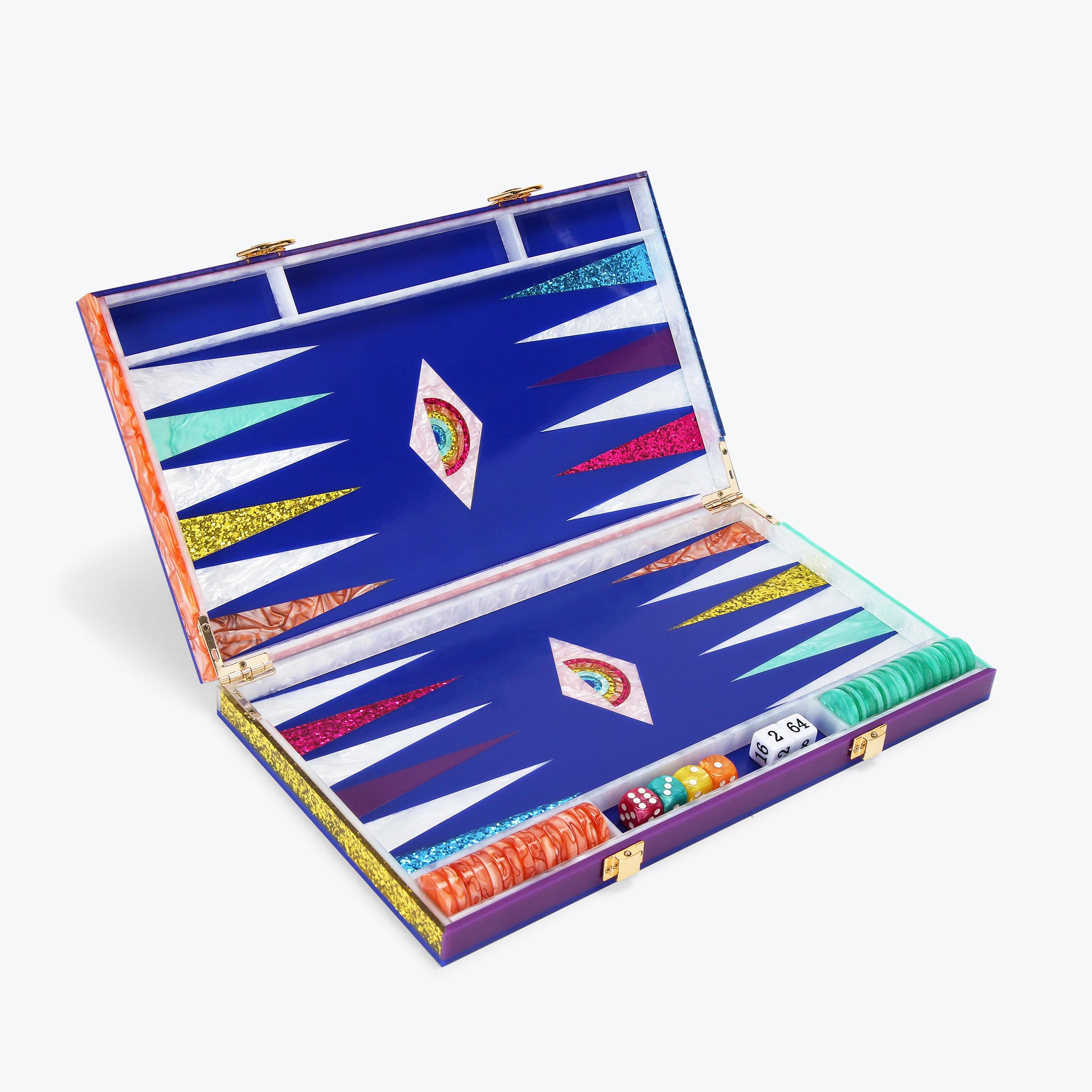 BACKGAMMON SET Perspex Acrylic Game Set by KURT GEIGER LONDON