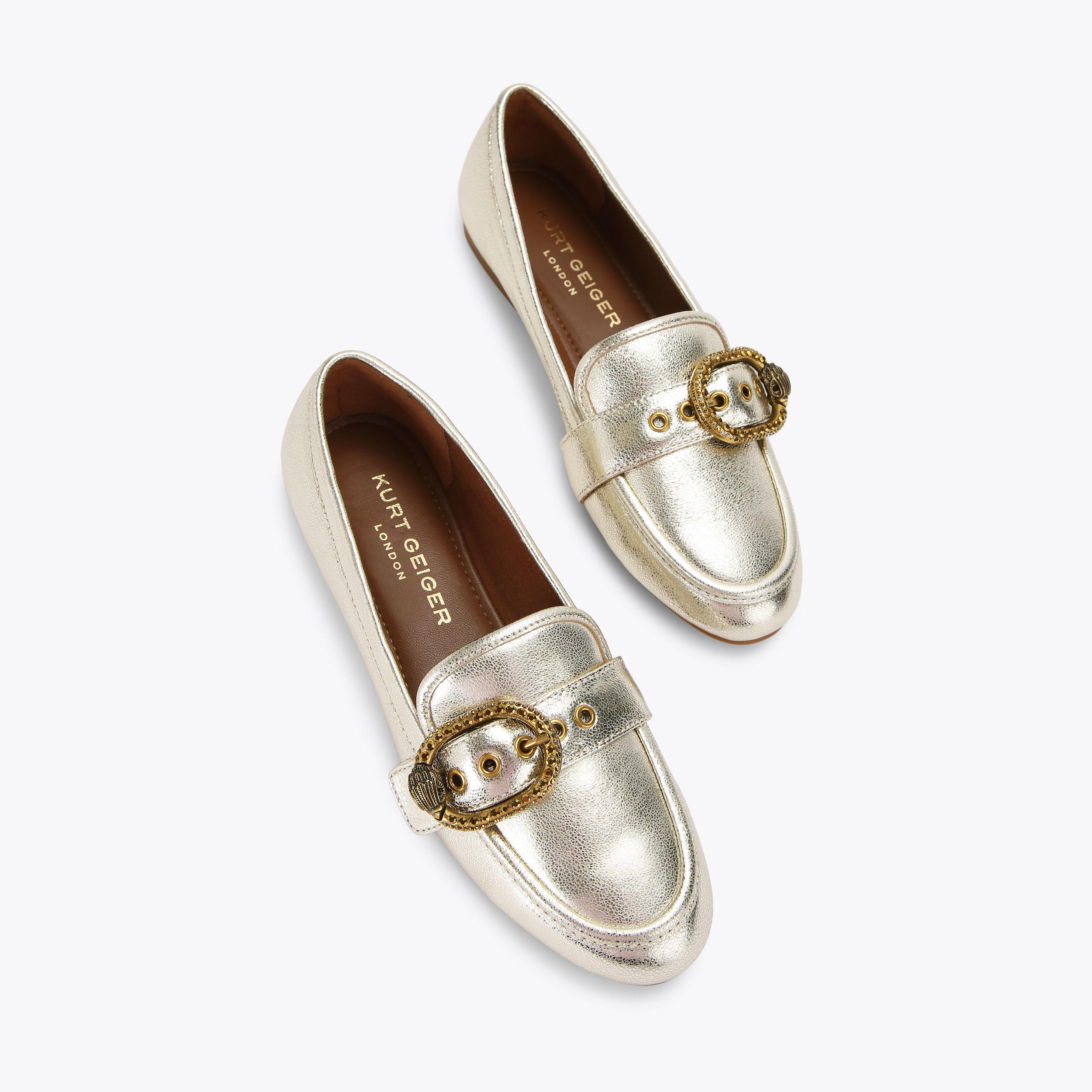 MAYFAIR LOAFER Gold Slip On Loafer by KURT GEIGER LONDON