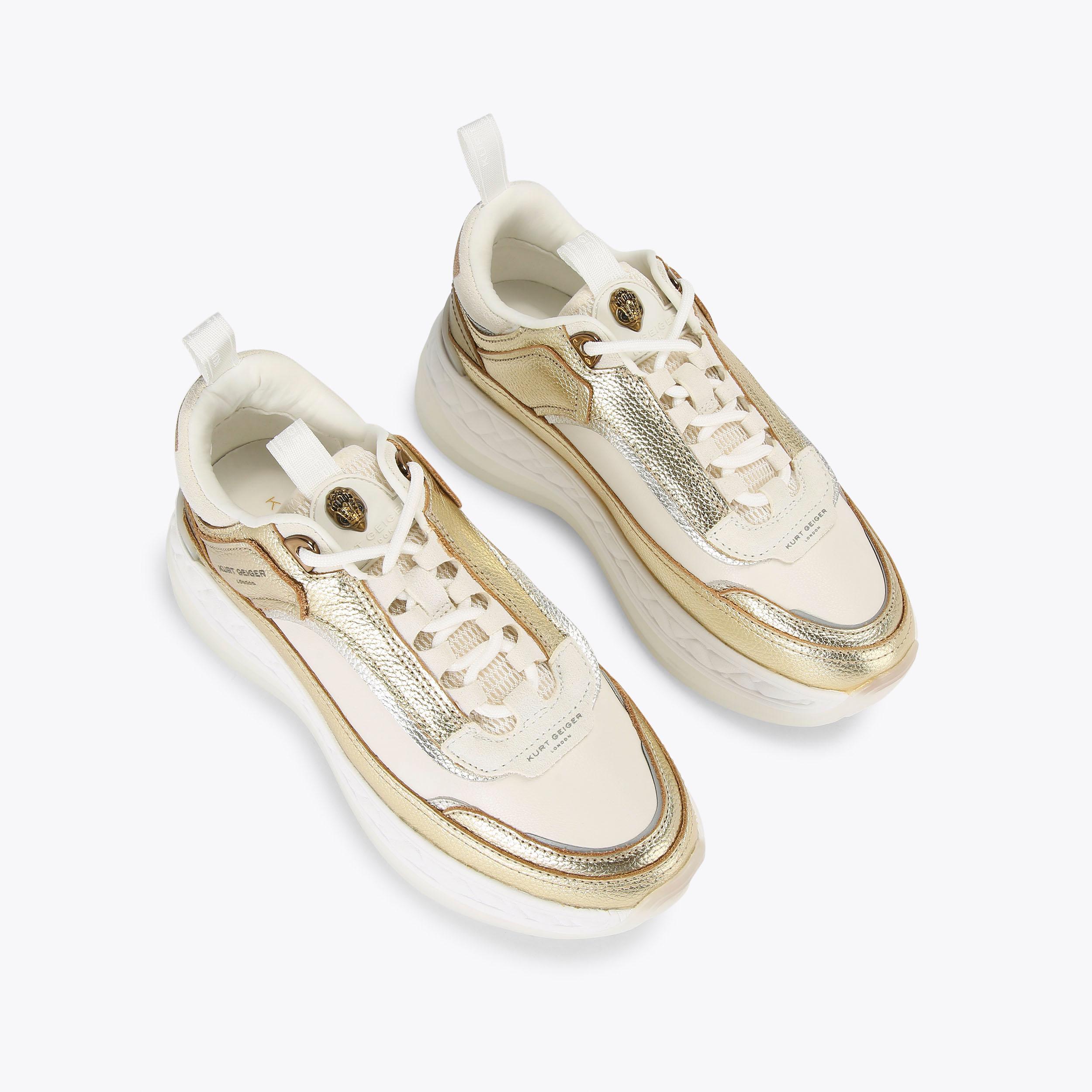 KENSINGTON PUMP SNEAKER Gold Metallic Sneaker by KURT GEIGER LONDON