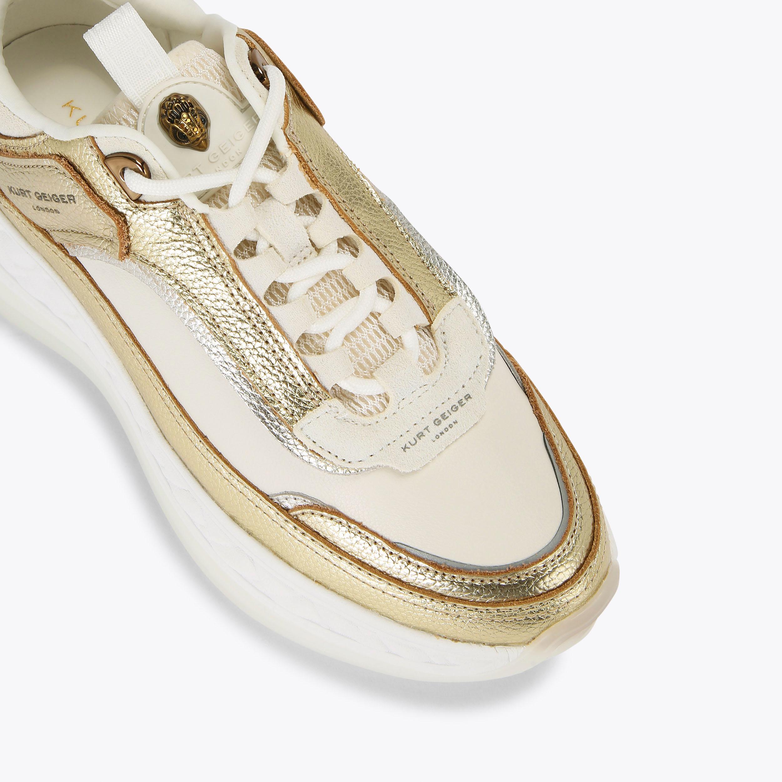 KENSINGTON PUMP SNEAKER Gold Metallic Sneaker by KURT GEIGER LONDON
