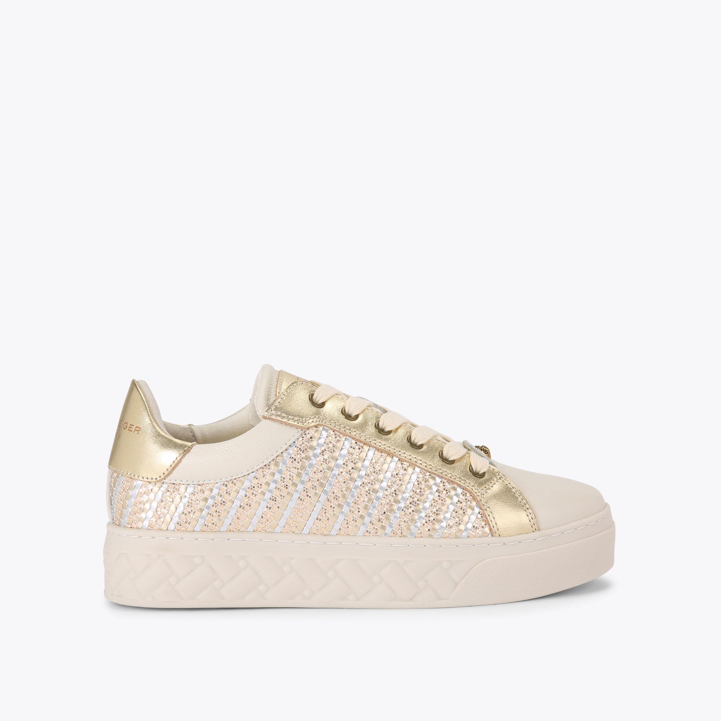 KENSINGTON CUPSOLE White Metallic Sneaker by KURT GEIGER LONDON