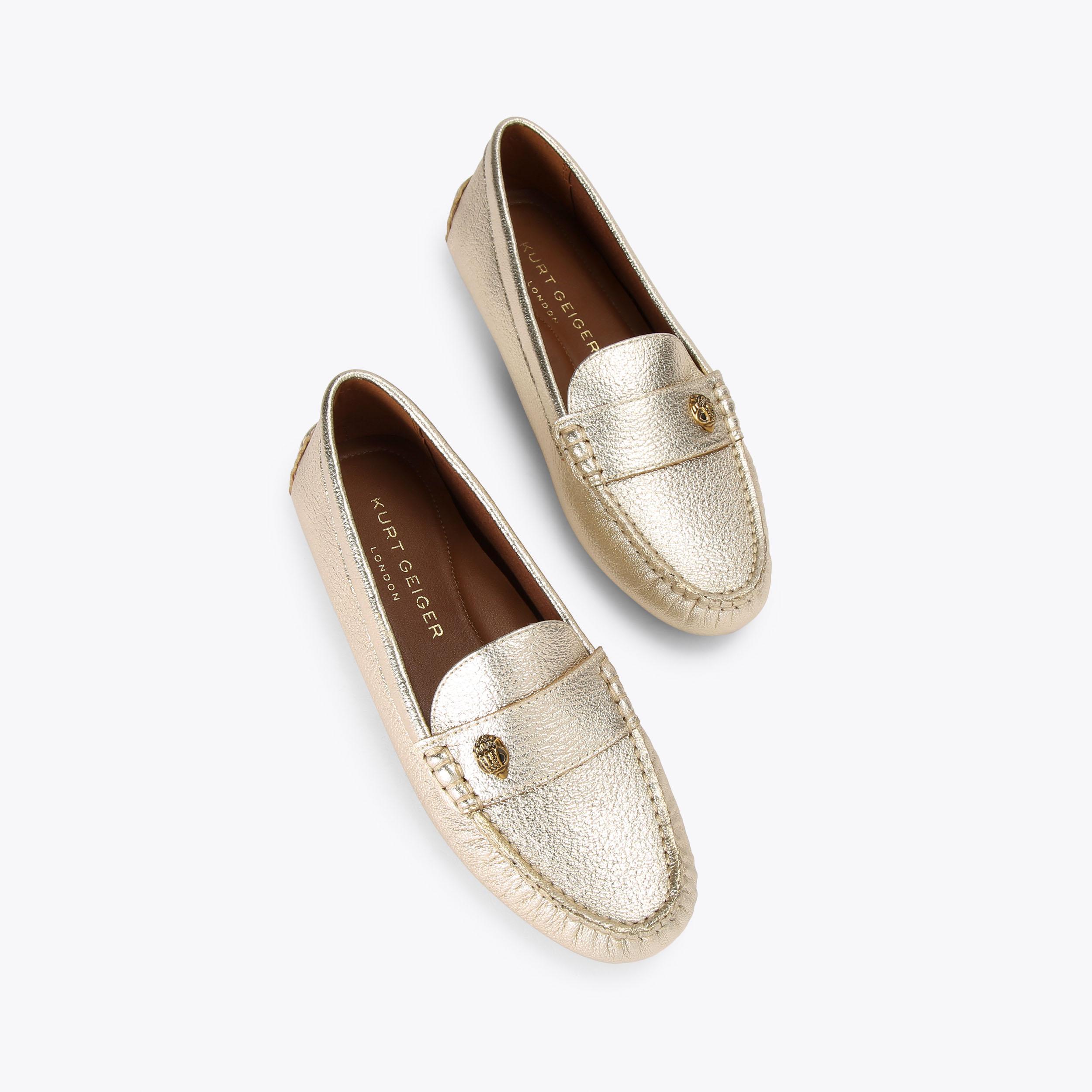 EAGLE DRIVER Gold Slip On Loafer by KURT GEIGER LONDON