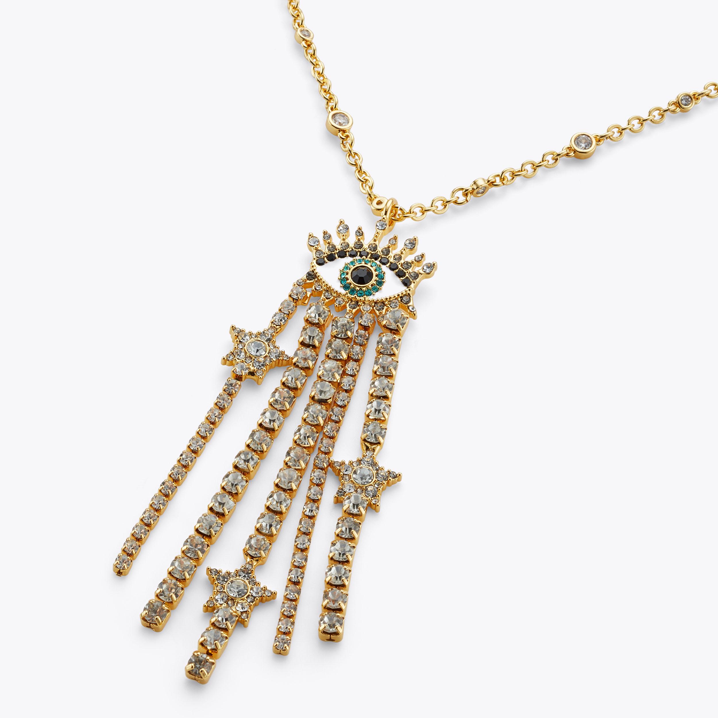 COSMIC EYE PENDANT Gold Crystal Evil Eye Pendant Necklace by KURT GEIGER LONDON