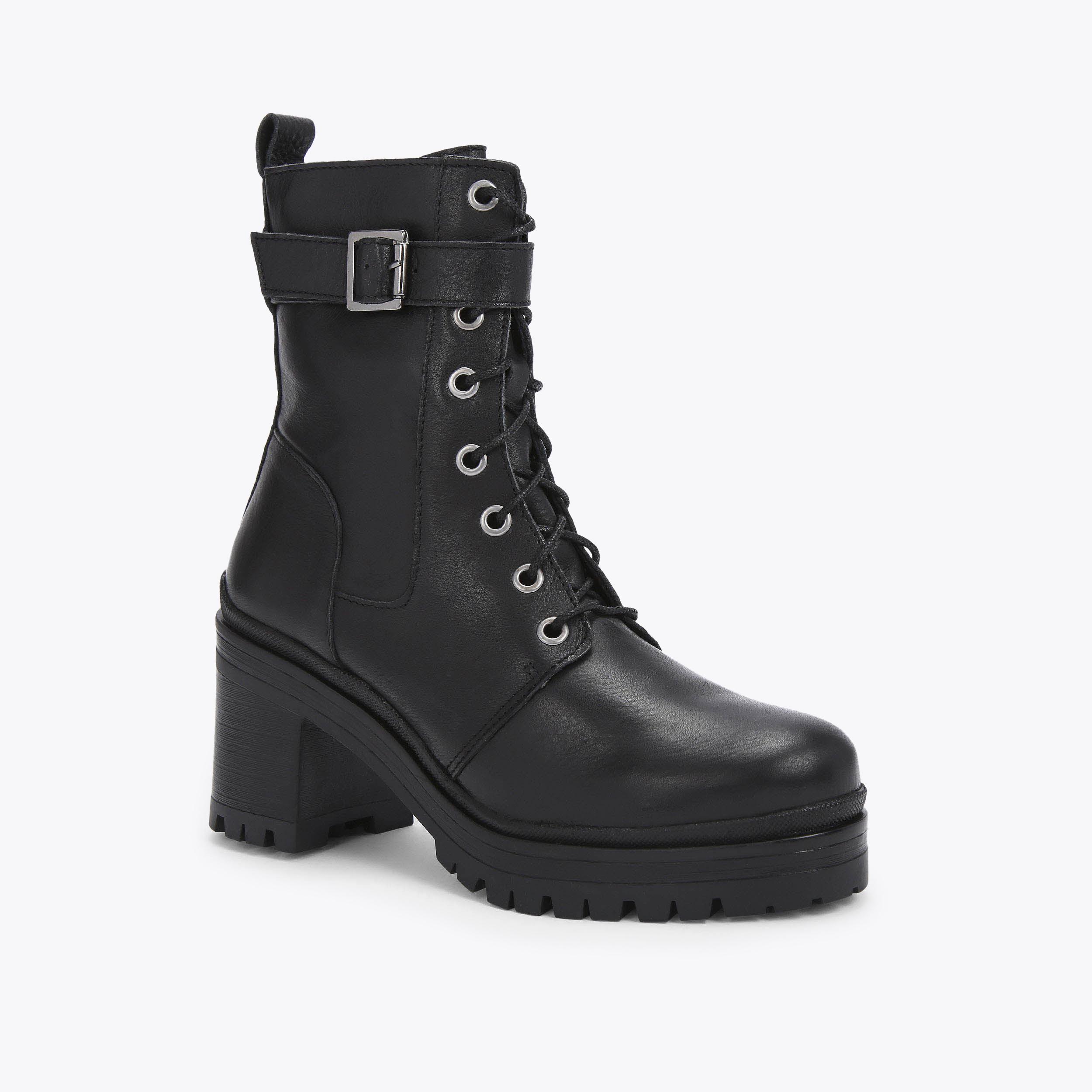 SECURE LACE UP 2 Black Leather Ankle Boot by CARVELA COMFORT