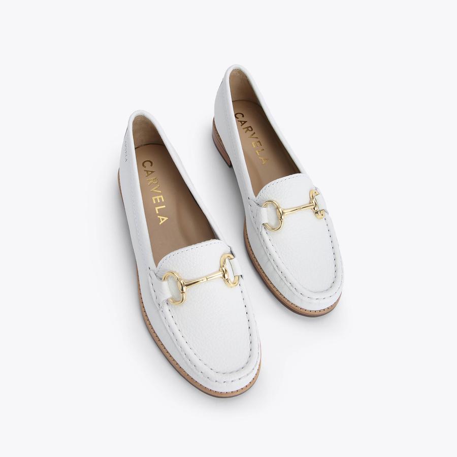 CLICK White Flat Loafers by CARVELA COMFORT