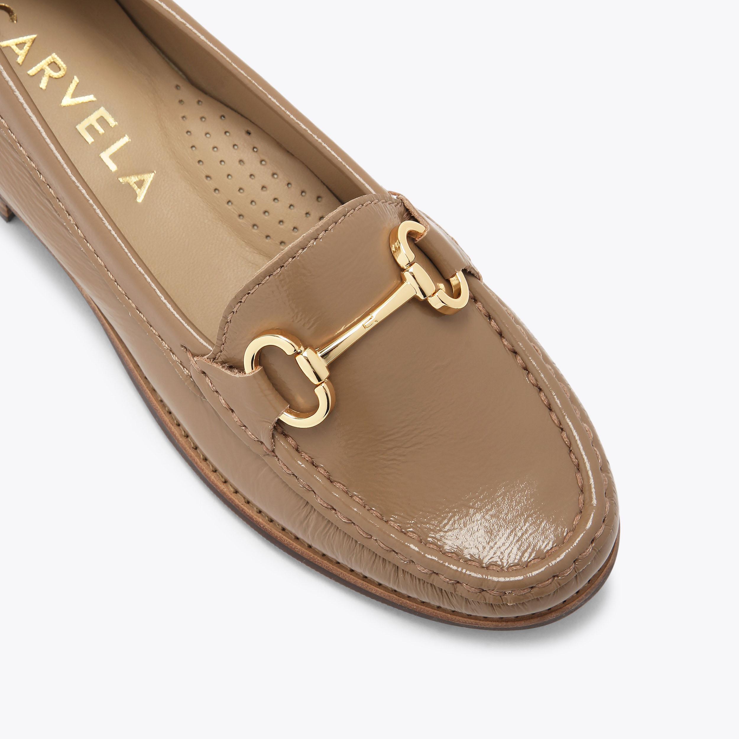 CLICK Patent Camel Slip On Loafer by CARVELA COMFORT