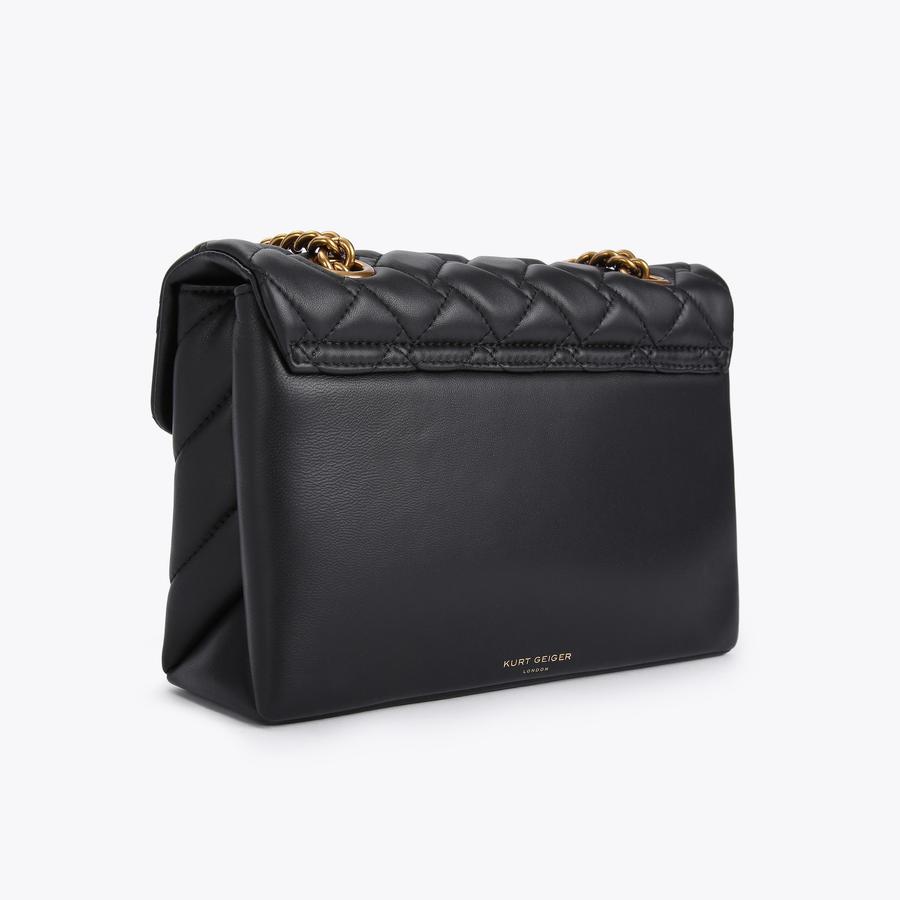 Black leather quilted bag best sale