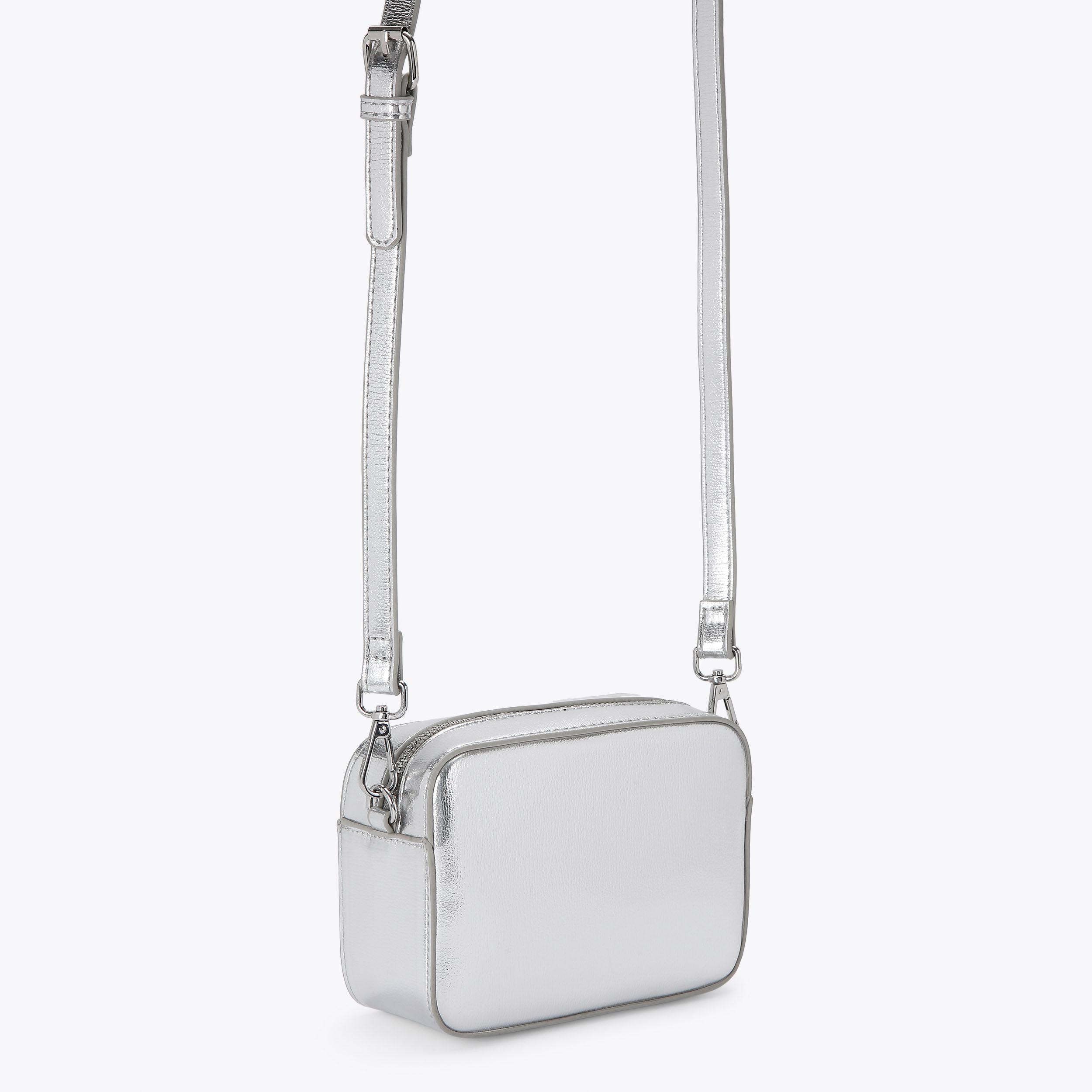 FRAME MINI X BODY Silver Cross Body Bag by CARVELA