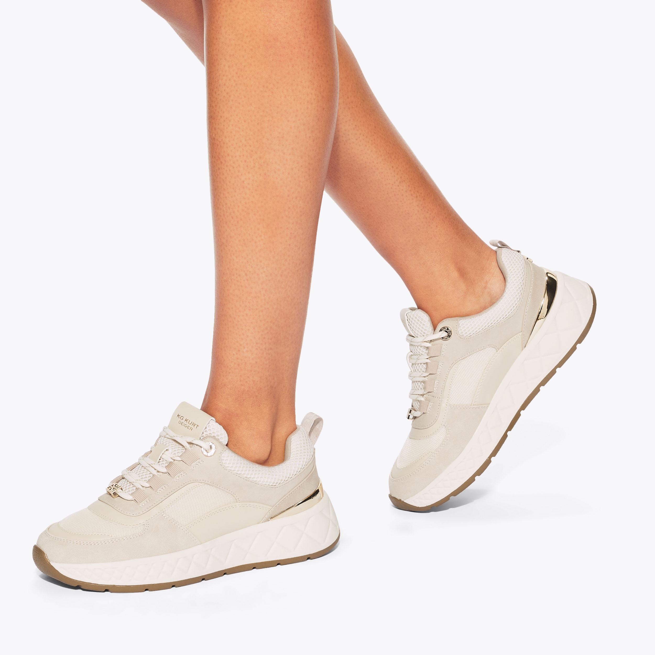 LOLA Taupe Knitted Sneaker by KG KURT GEIGER