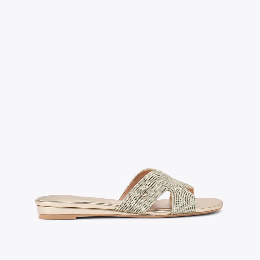GALA MULE Gold Slip On Sandal by CARVELA