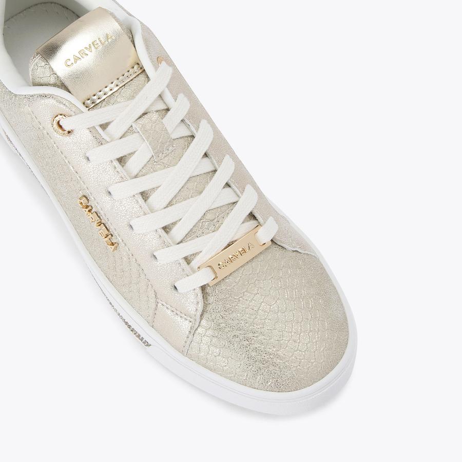 DIAMOND Gold Snake Print Trainer by CARVELA