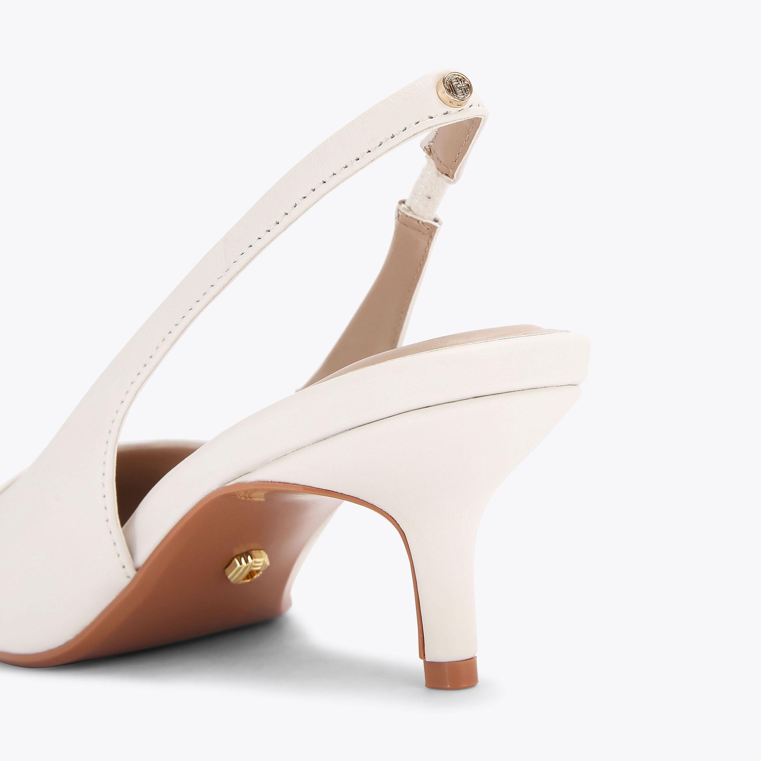 RIVA SLING White Leather Slingback Heel by CARVELA RIVA SLING White Leather Slingback Heel by CARVELA