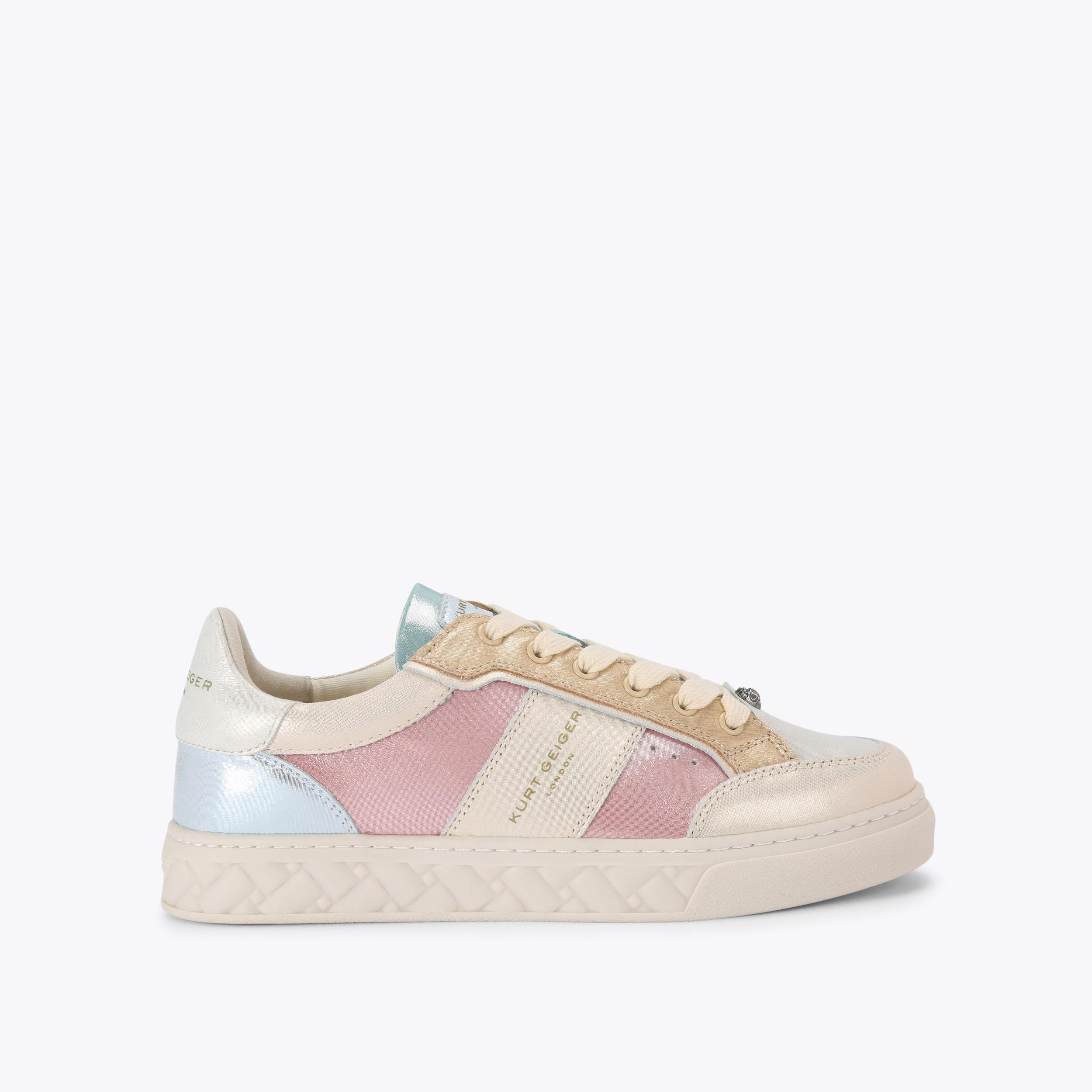 Women's Trainers | Metallic & White Leather Trainers | Kurt Geiger