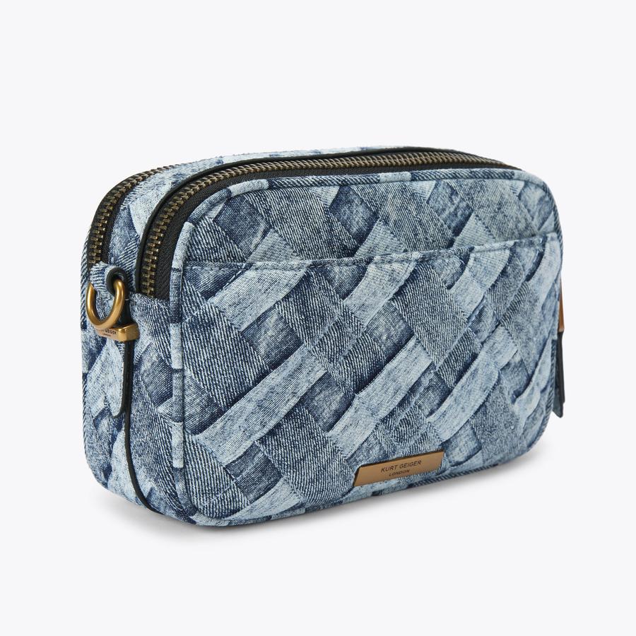 【DOUBLE COMMA】CLOUD BAG 2ZIP KENSINGTON CAMERA Denim Weave Camera Bag by KURT GEIGER