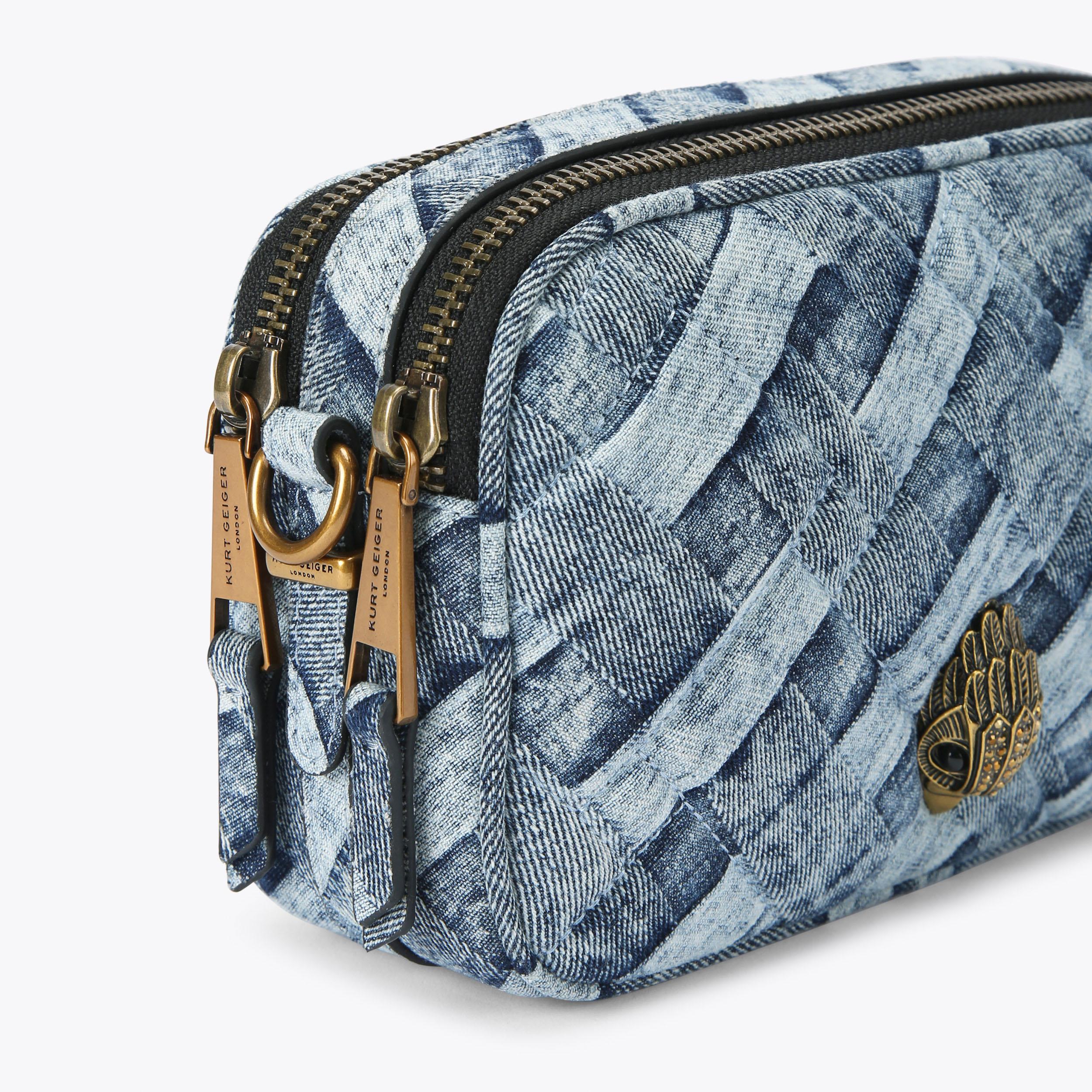 2ZIP KENSINGTON CAMERA Denim Weave Camera Bag by KURT GEIGER