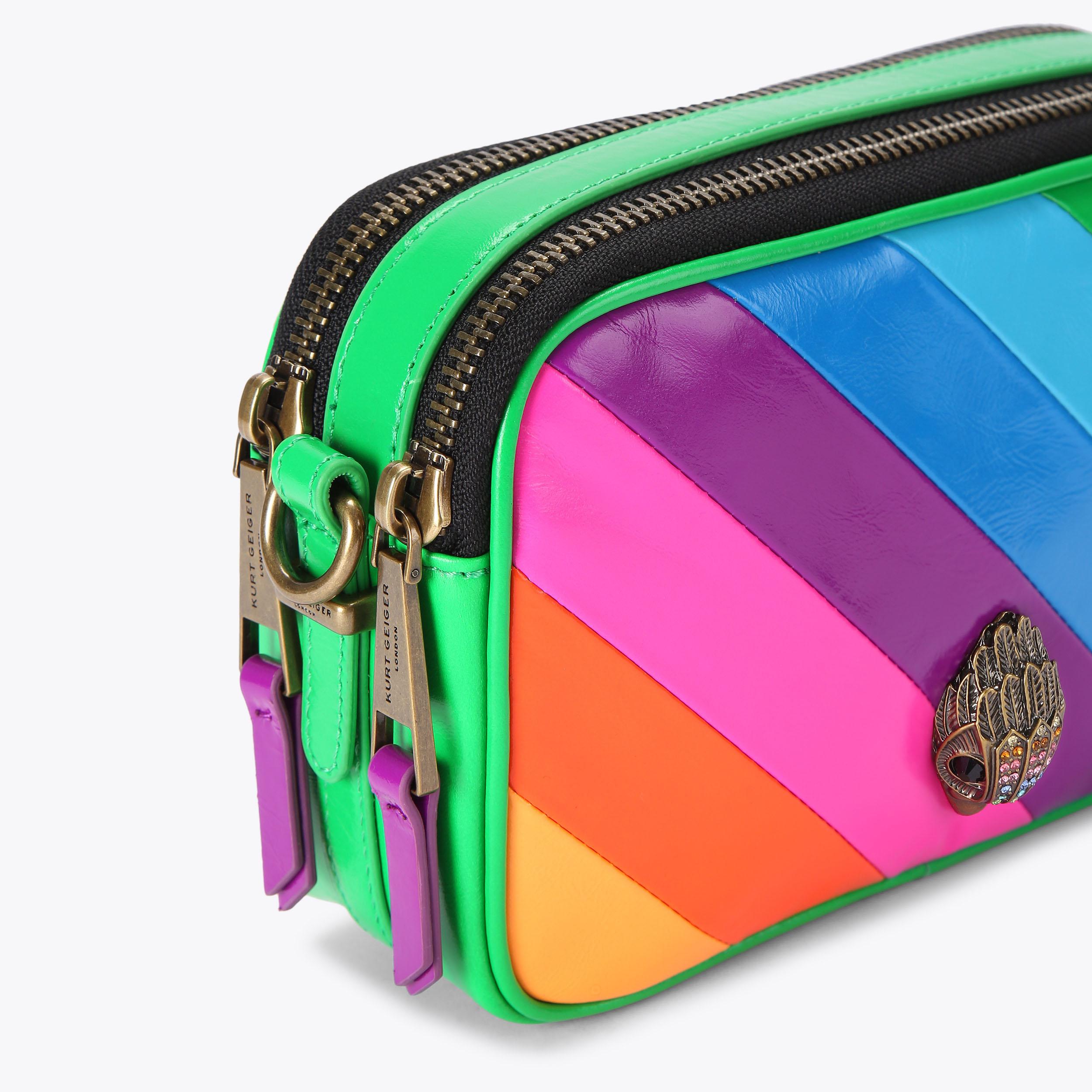 2ZIP KENSINGTON CAMERA Neon Stripe Camera Bag by KURT GEIGER LONDON