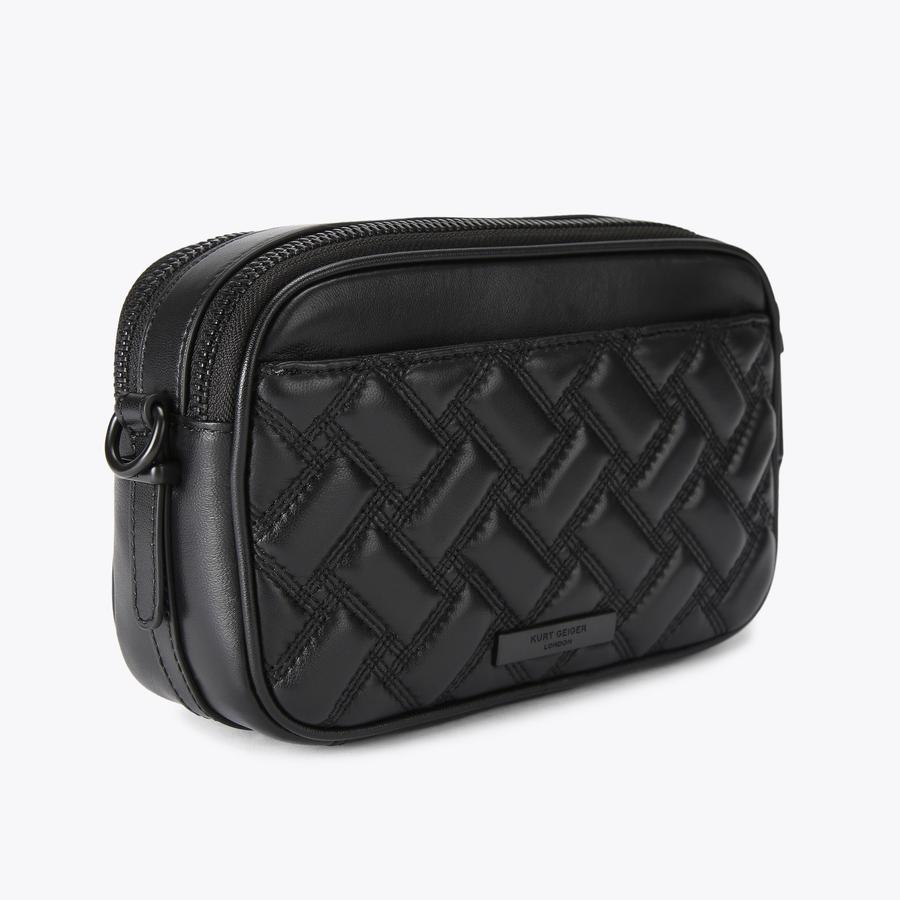 2ZIP KENSINGTON CAMERA DR black dual camera bag by KURT GEIGER LONDON