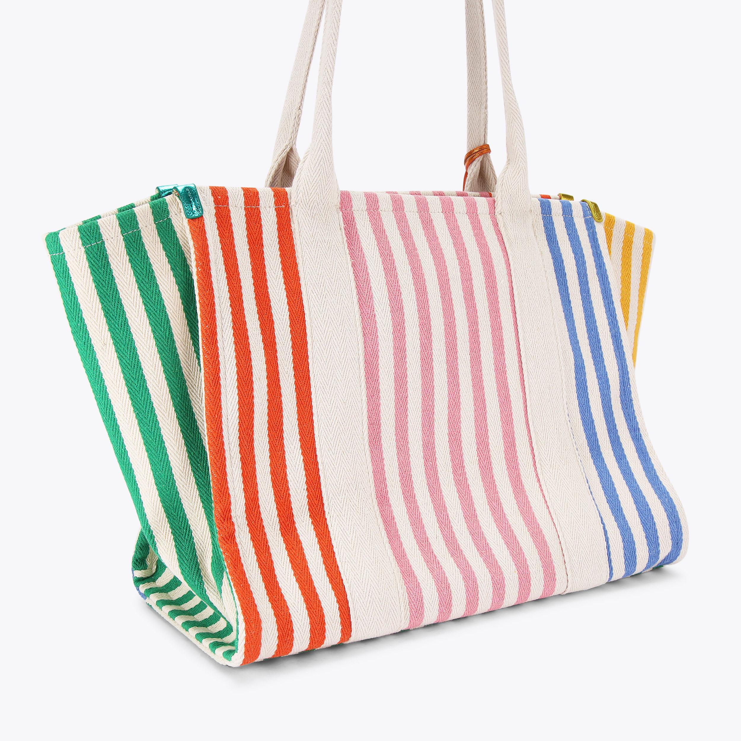 SOUTHBANK LG SHOPPER Canvas Striped Shopper Bag by KURT GEIGER LONDON