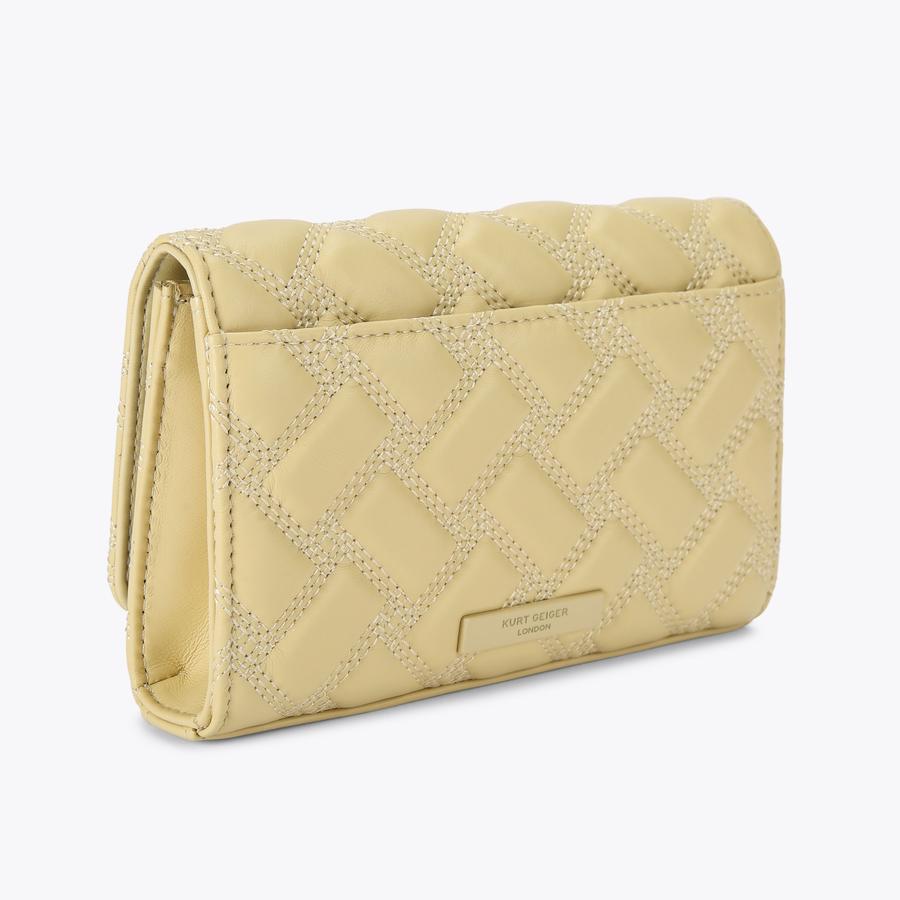 EXTRA MINI KENSINGTON DR Cream Leather Cross Body Bag by KURT GEIGER LONDON