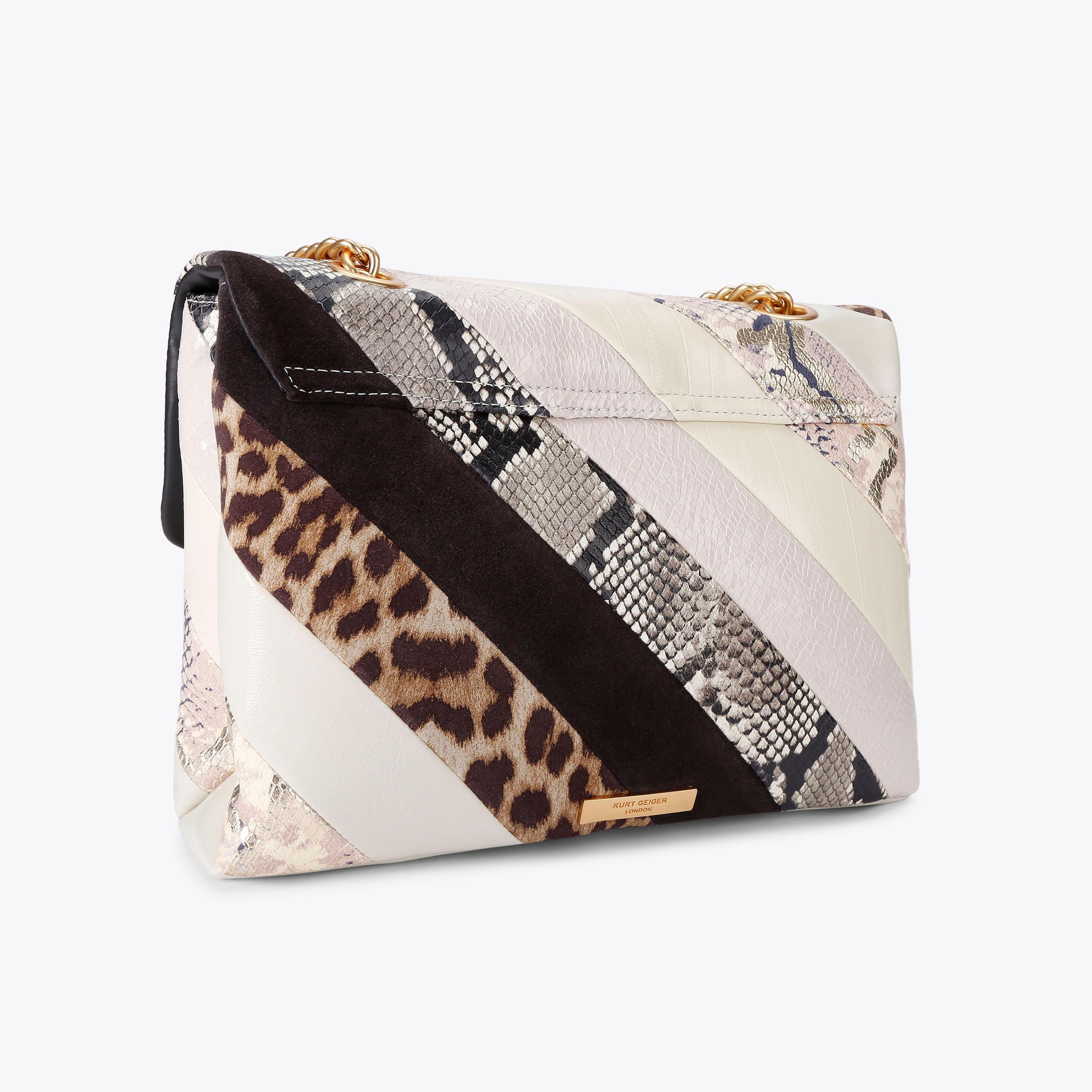LEATHER LG KENSINGTON L Stripe Snake Shoulder Bag by KURT