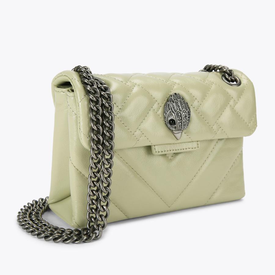 LEATHER MINI KENSINGTON Pale Green Cross Body Bag by KURT GEIGER LONDON