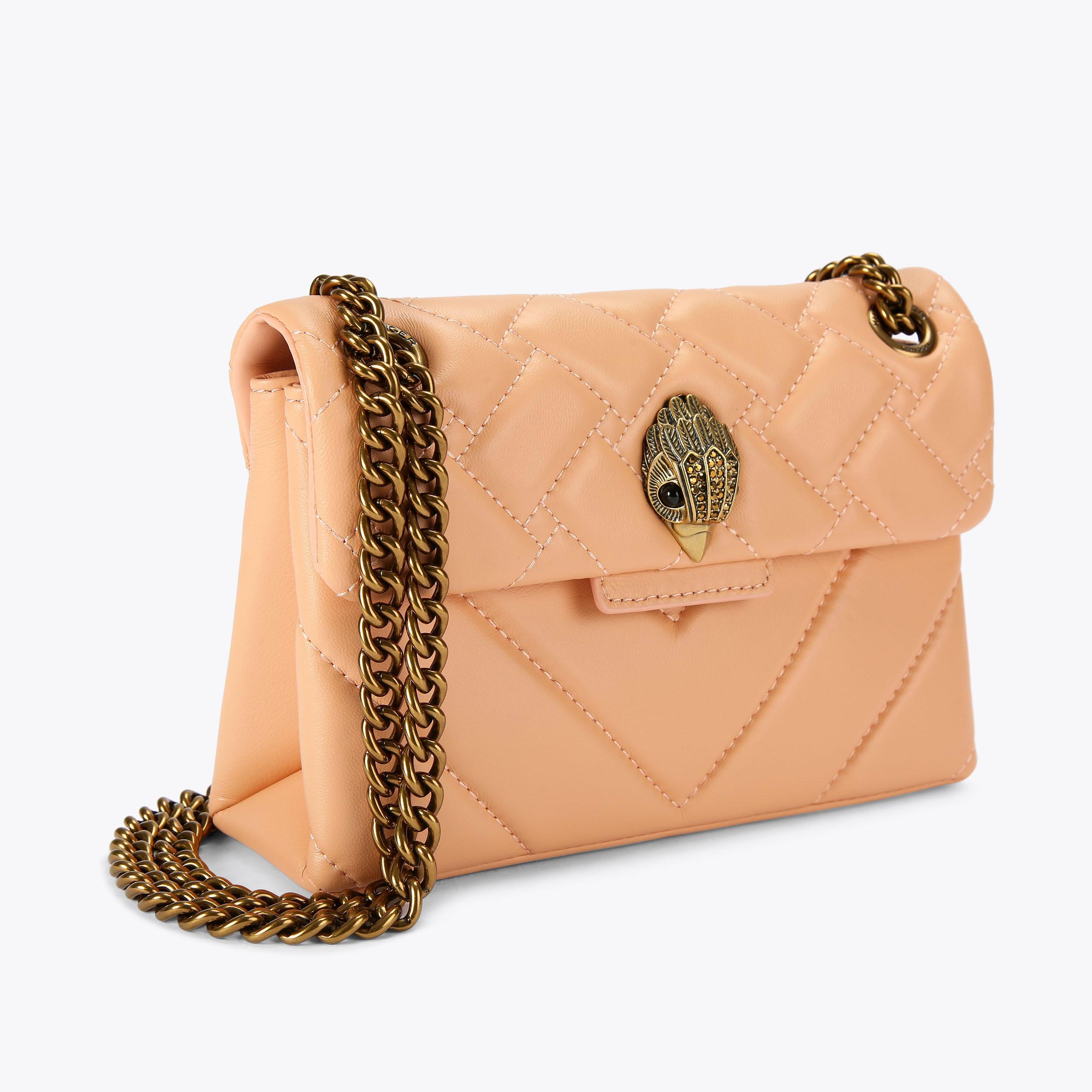 LEATHER MINI KENSINGTON Peach Cross Body Bag by KURT GEIGER LONDON