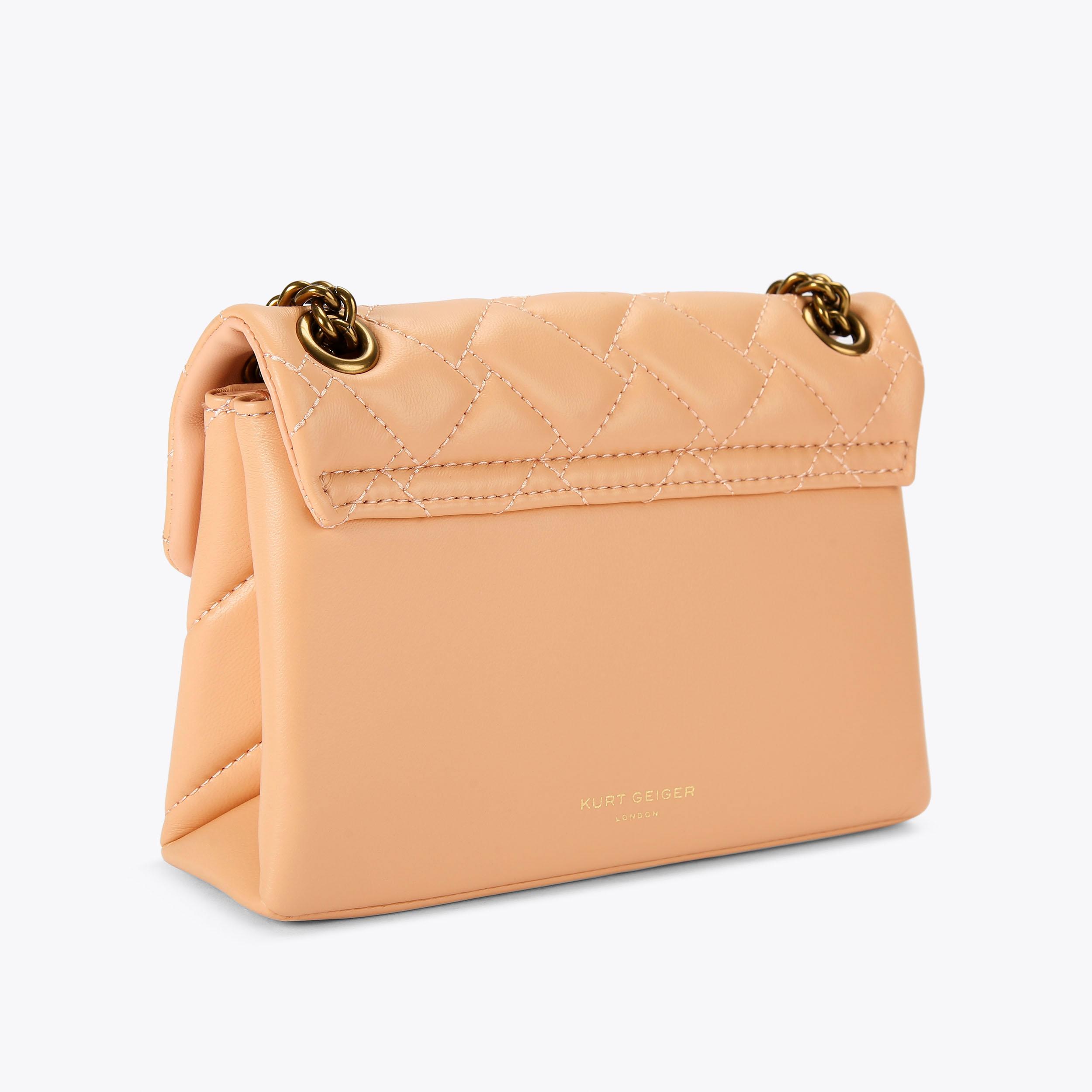 LEATHER MINI KENSINGTON Peach Cross Body Bag by KURT GEIGER LONDON