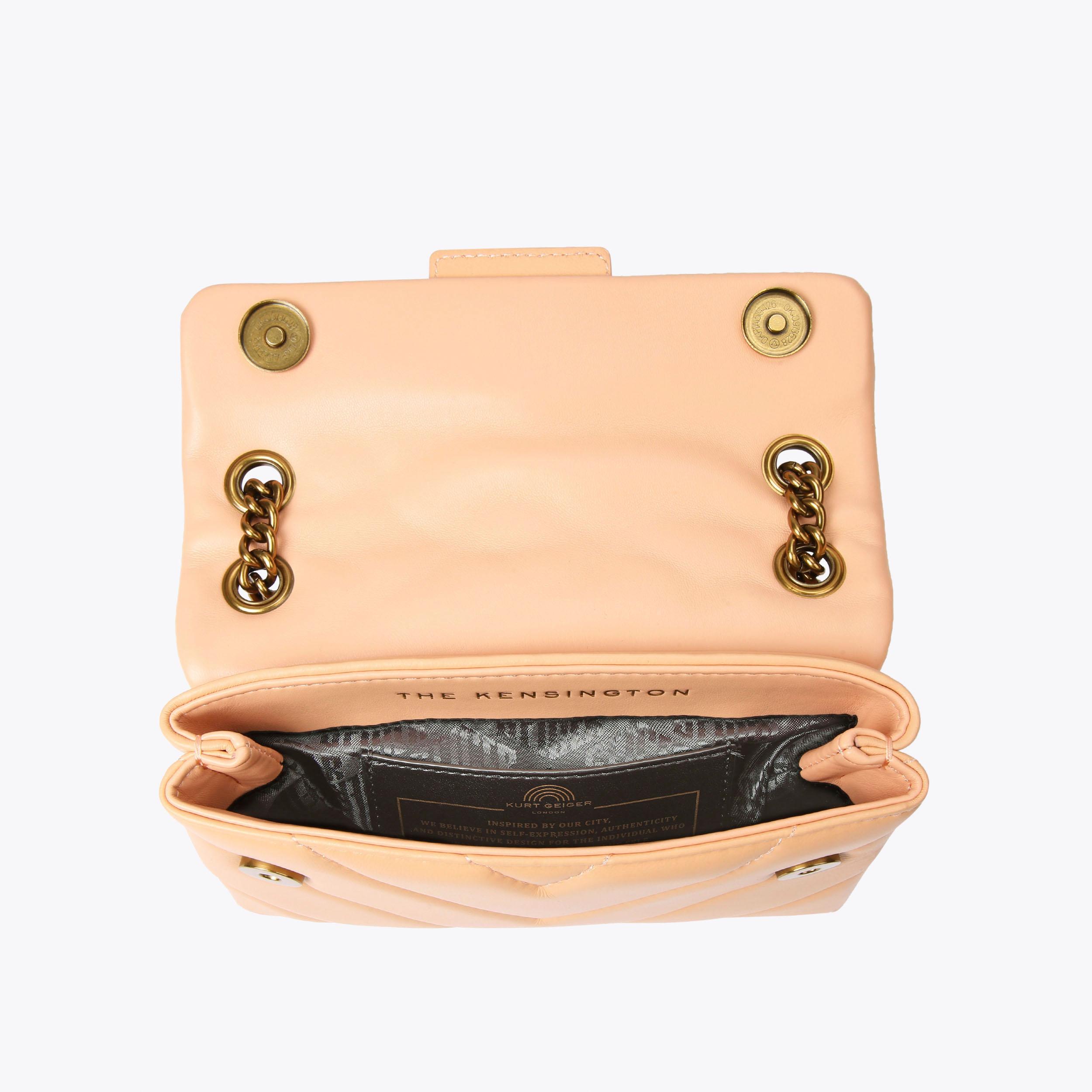 LEATHER MINI KENSINGTON Peach Cross Body Bag by KURT GEIGER LONDON