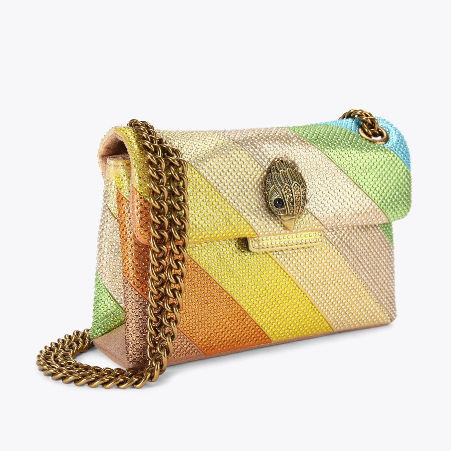FABRIC MINI KENSINGTON S Striped Crystal Cross body Bag by KURT GEIGER LONDON