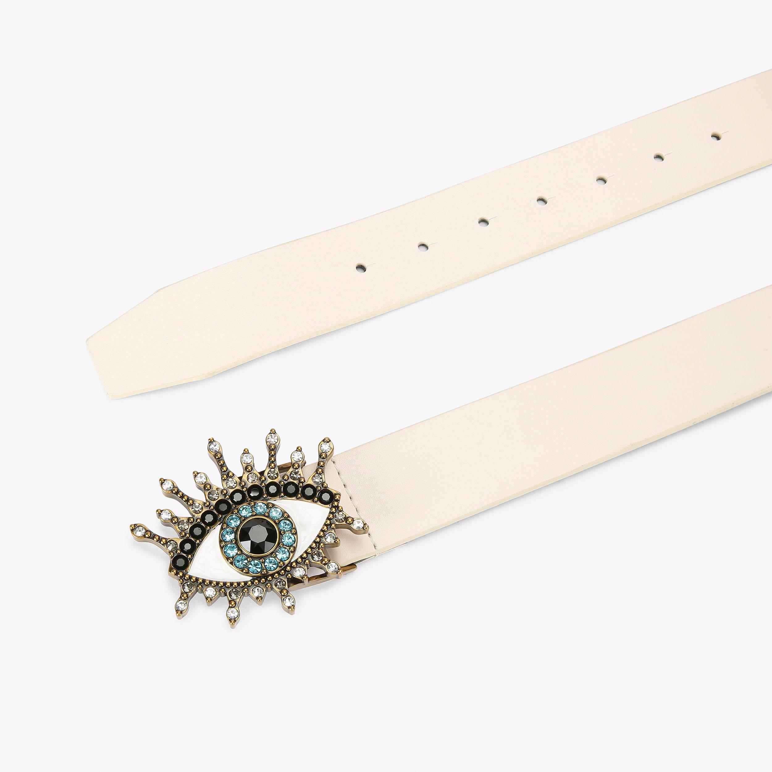 ?KURT KEIGER LONDON 0.78” RAFFIA EVIL EYE BELT - NWT Kurt Geiger London Crystal Embellished 38mm Evil Eye Belt  main image 2