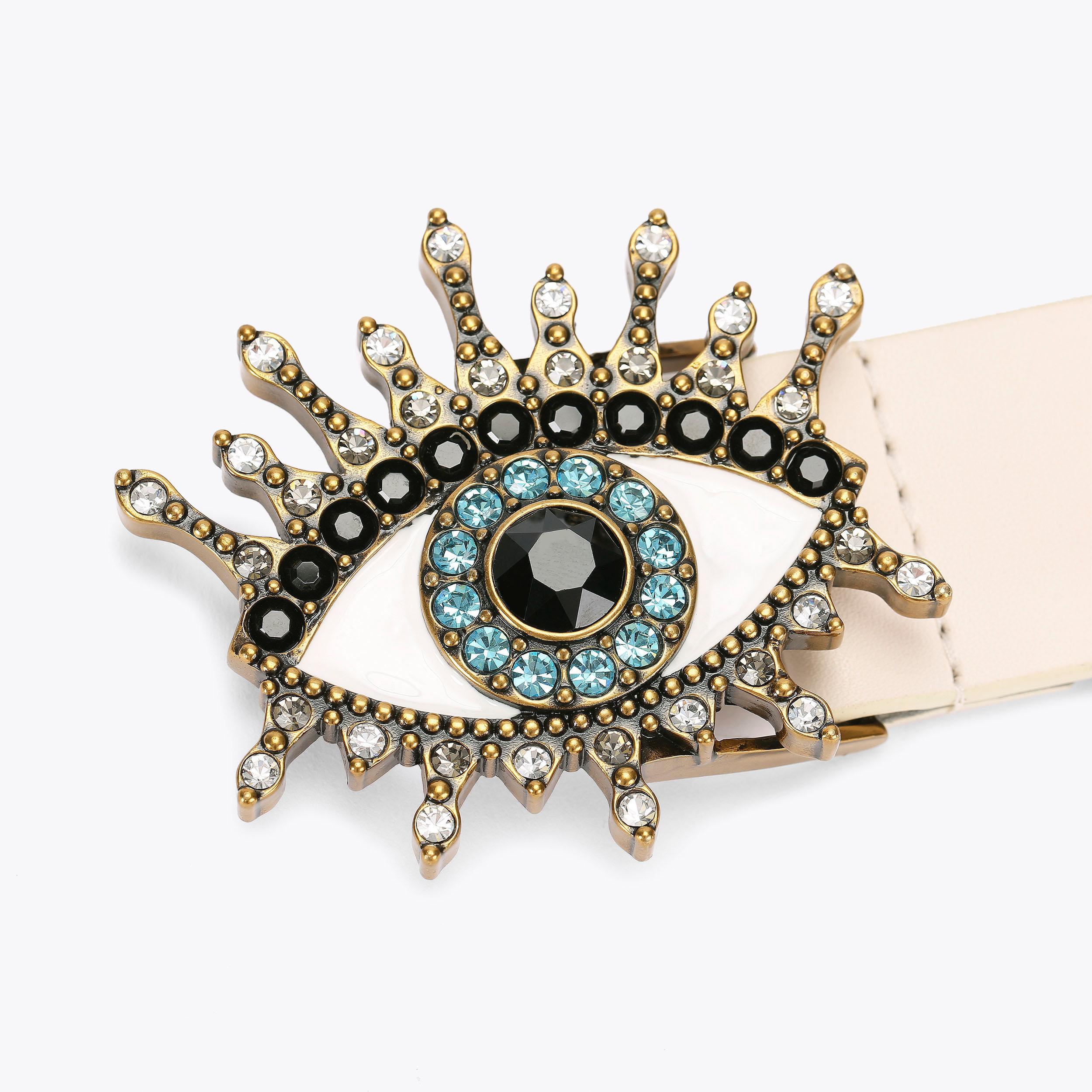 38 EVIL EYE BELT Bone Leather Belt by KURT GEIGER LONDON display picture 1