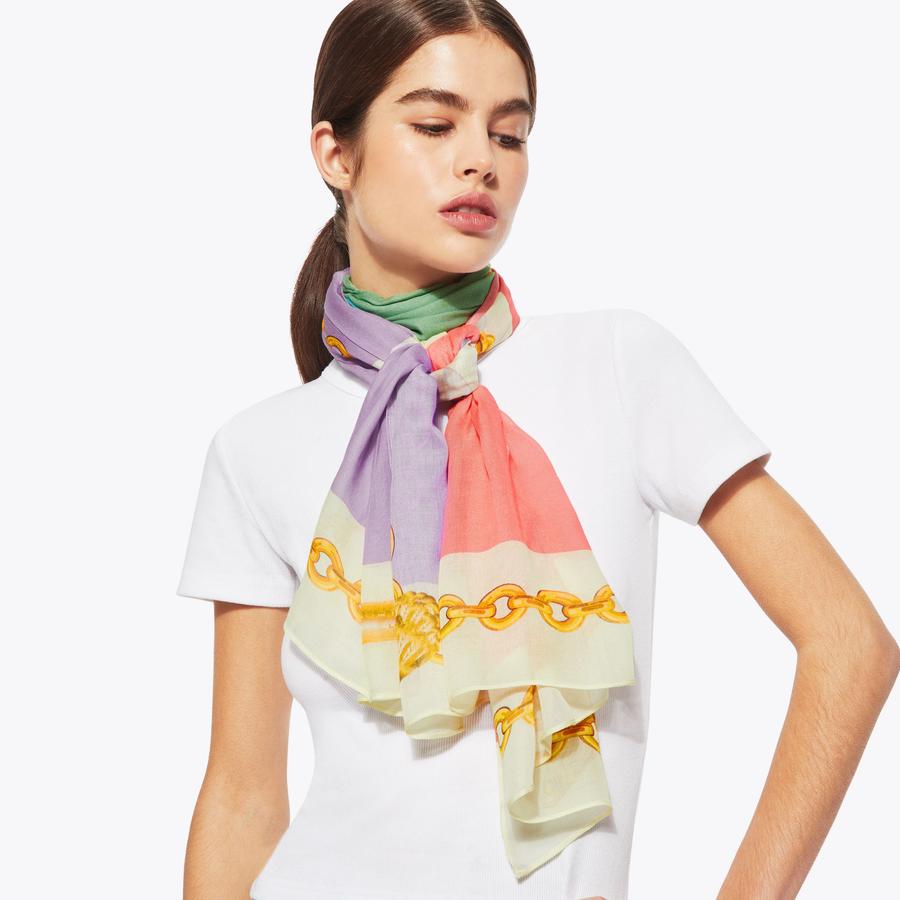 小物 MELT THE LADY large logo scarf Herald Scarf in Herald Chocolate for Women | La DoubleJ