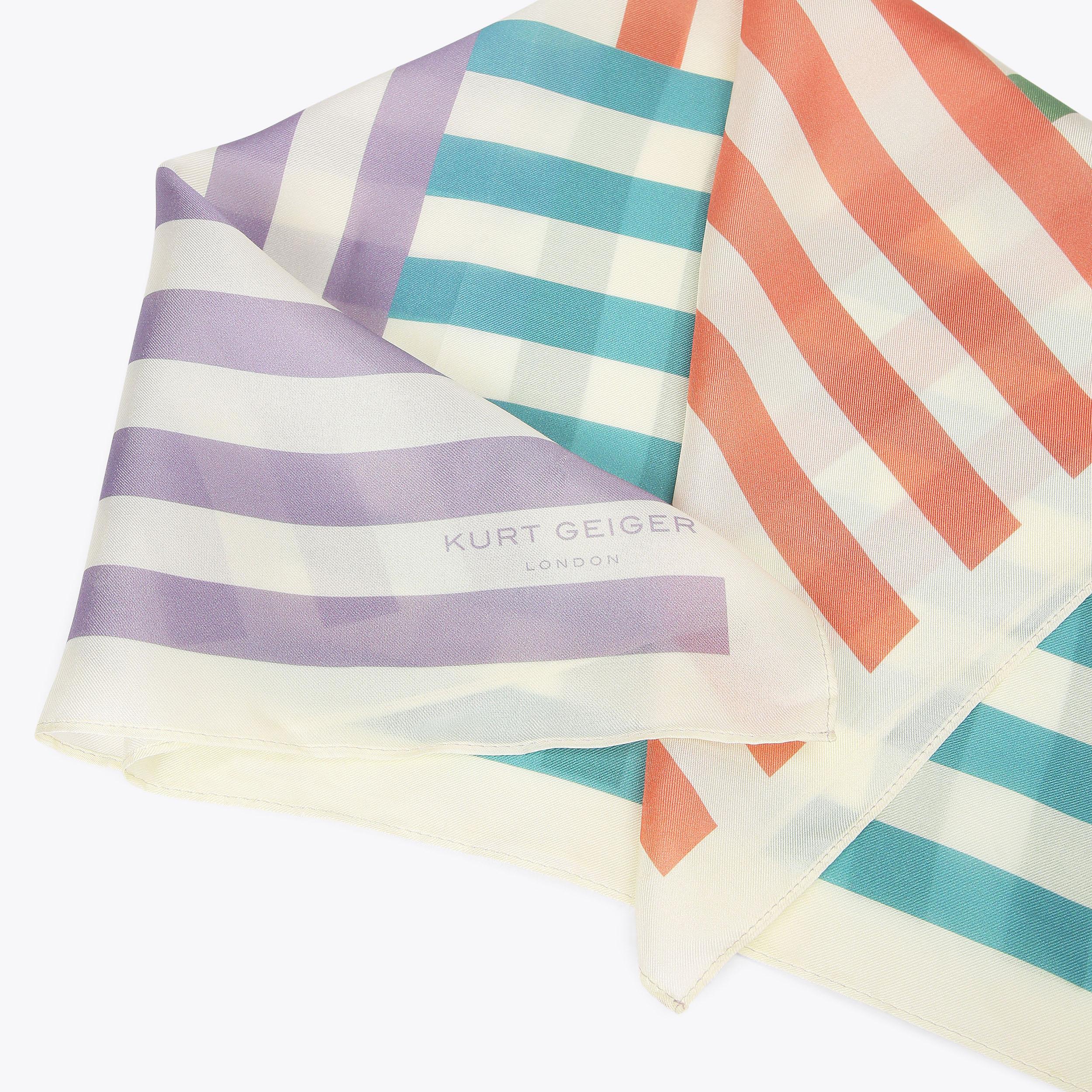 BANDANA SCARF Striped Rainbow Scarf by KURT GEIGER LONDON BANDANA SCARF Striped Rainbow Scarf by KURT GEIGER LONDON