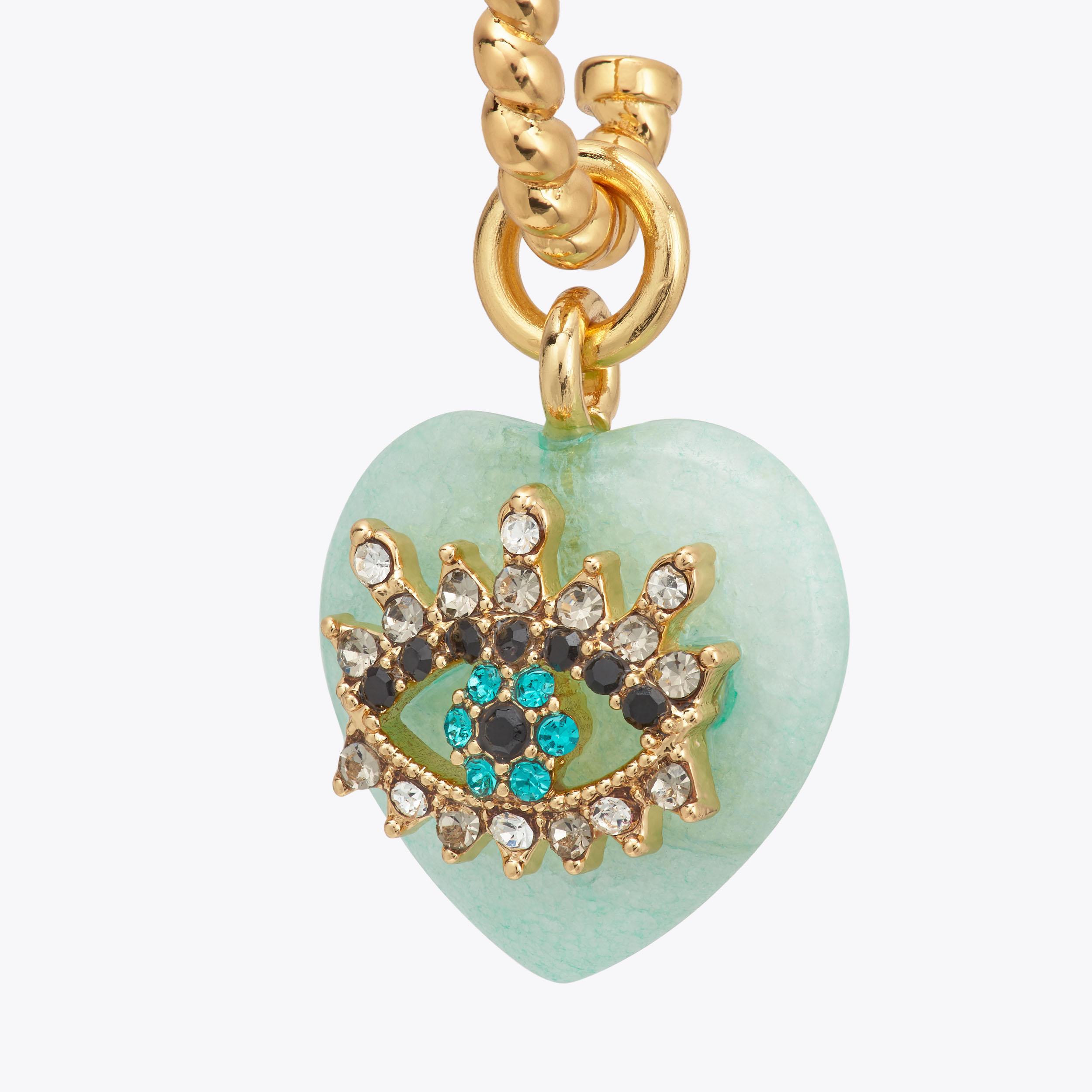 誠実 HEART EYE HUGGIES Heart Charm Hoop Earrings by KURT GEIGER ピアス