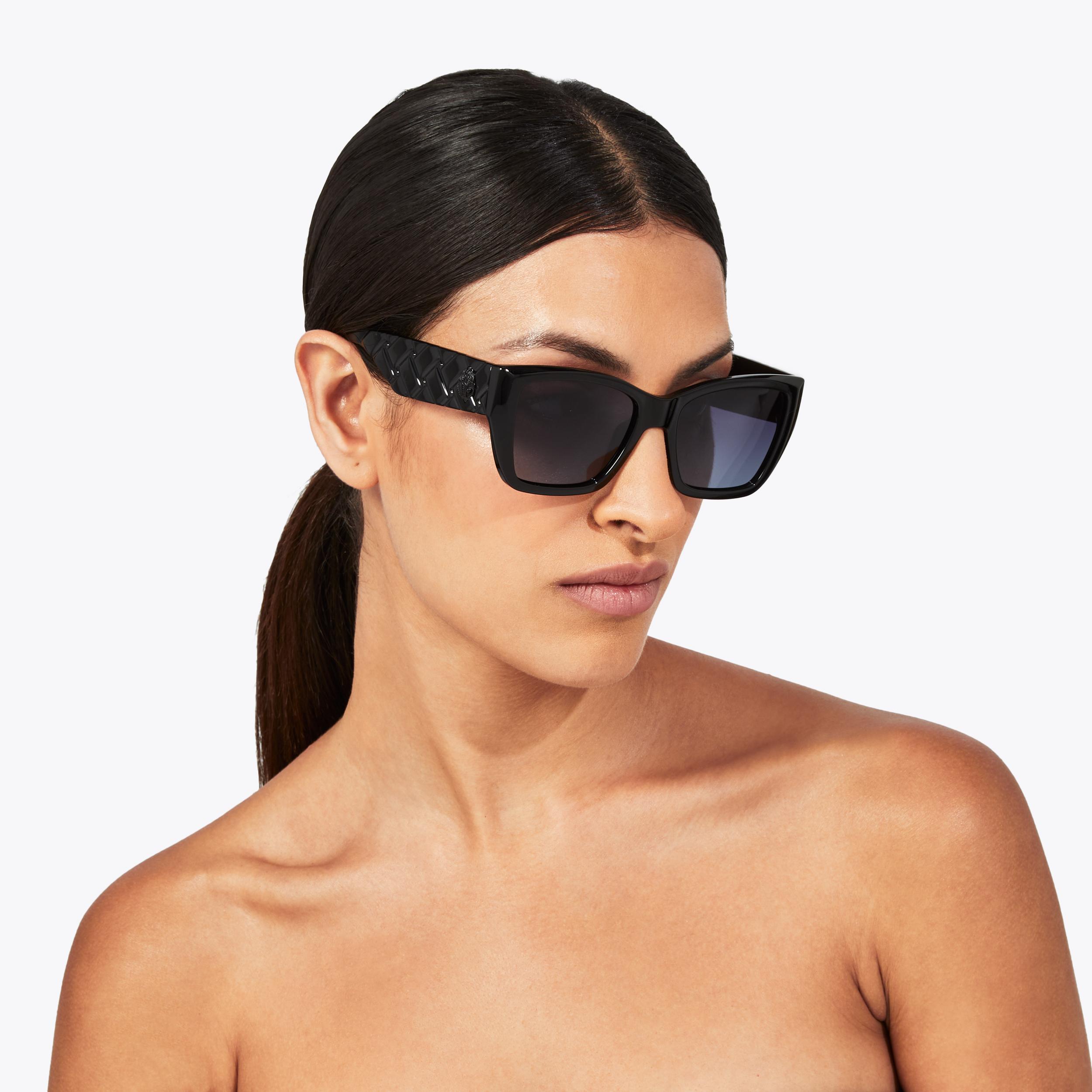 KENSINGTON RECTANGLE Black Drench Sunglasses by KURT GEIGER LONDON