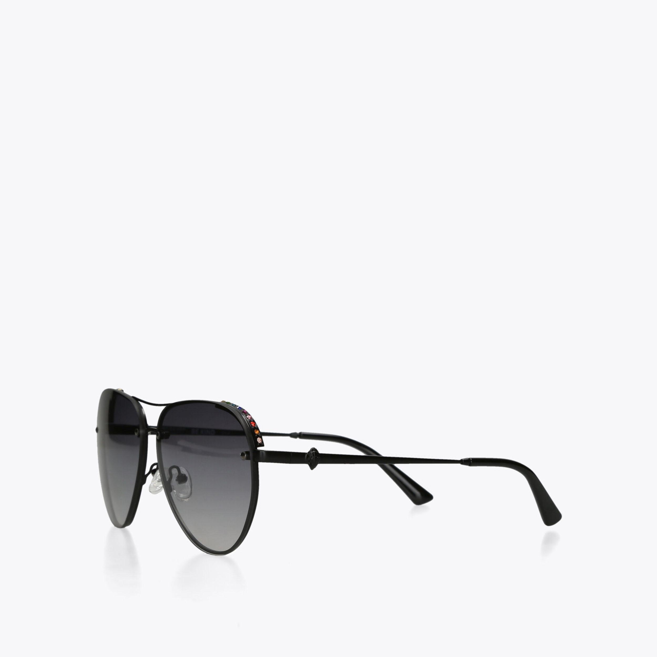 SHOREDITCH AVIATOR FL C Black Aviator Sunglasses by KURT 