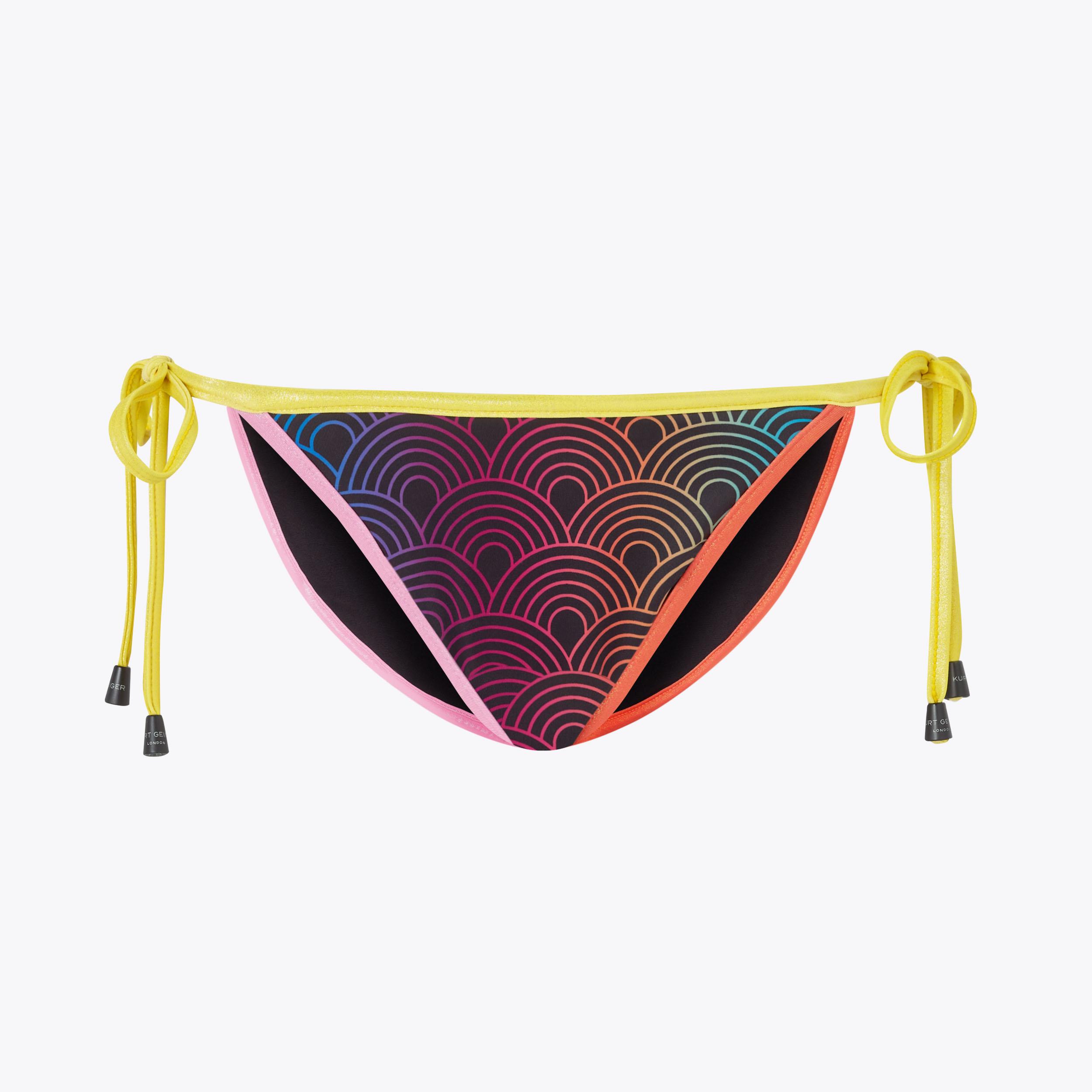 SOUTHBANK BIKINI BRIEFS Black Rainbow Stripe Bikini Bottoms by KURT GEIGER LONDON