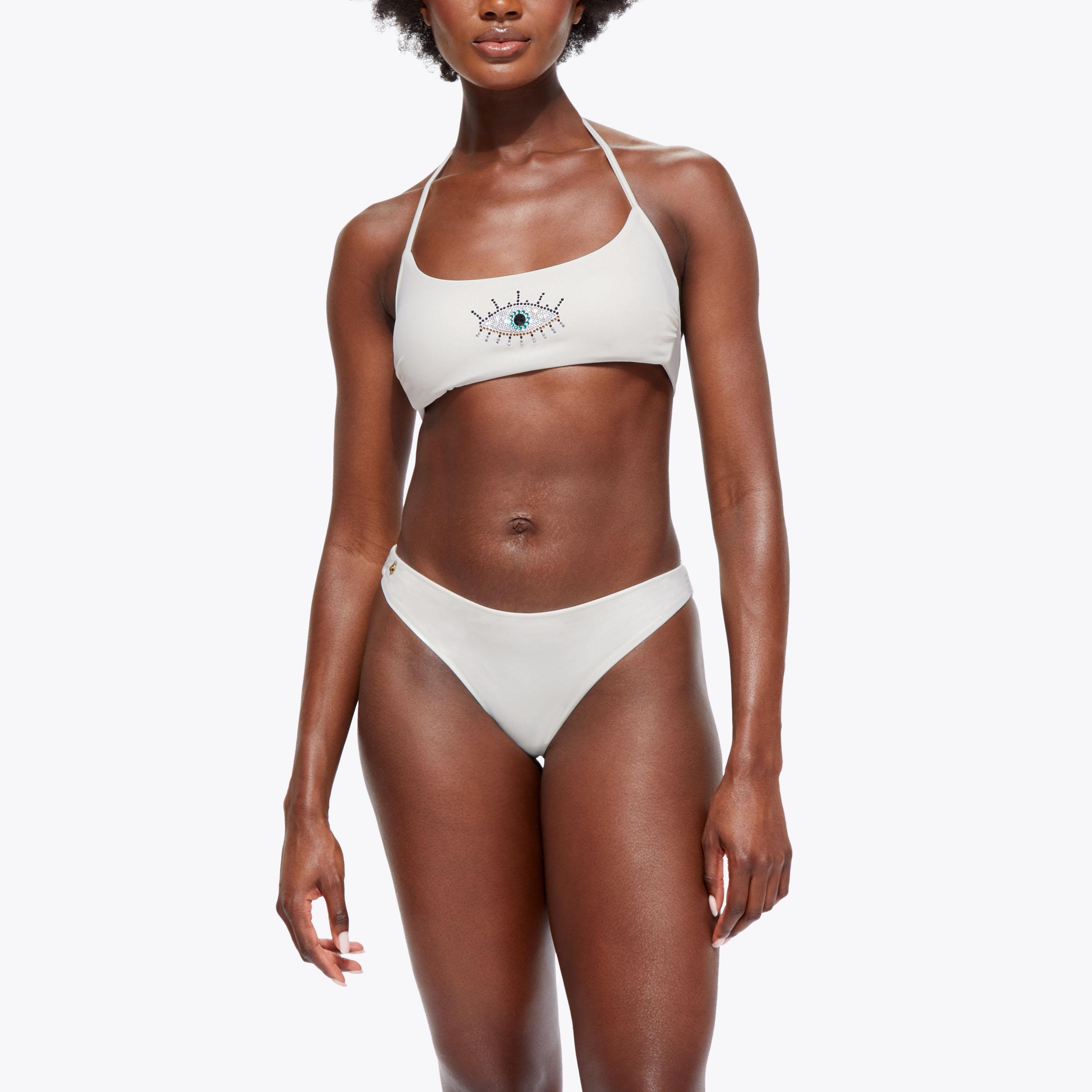 EYE BIKINI BRIEFS Bone Fabric Bikini by KURT GEIGER LONDON