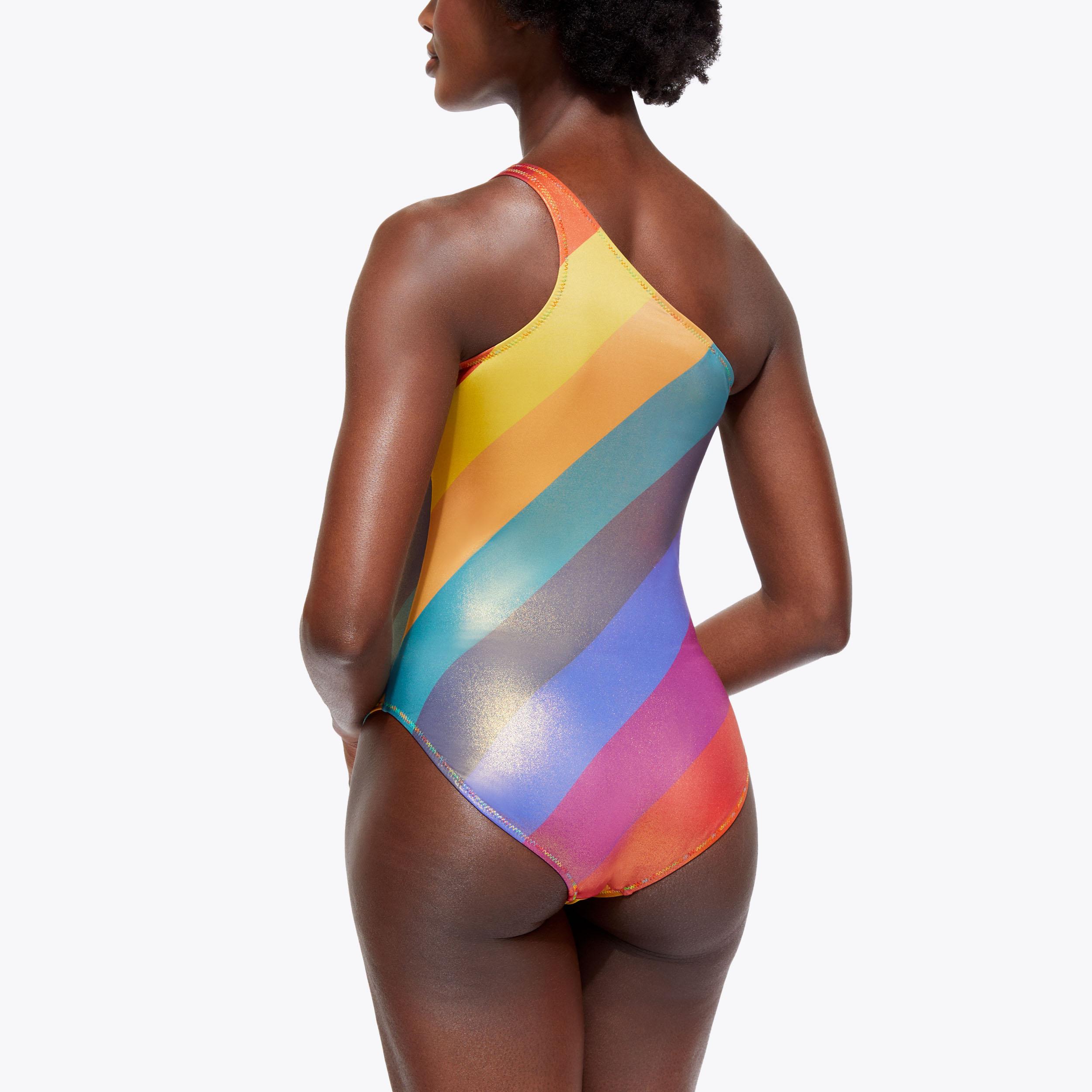 KENSINGTON SWIMSUIT Rainbow Stripe Swimsuit by KURT GEIGER LONDON