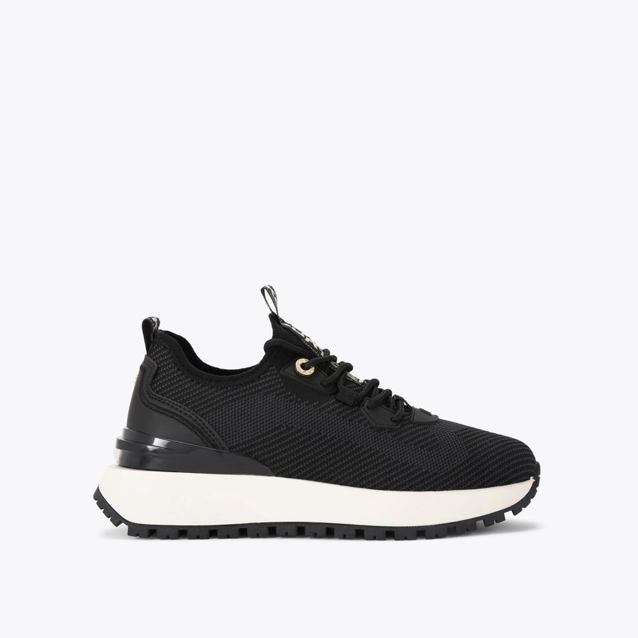 LOUISA KNIT Black Fabric Trainers by KG KURT GEIGER
