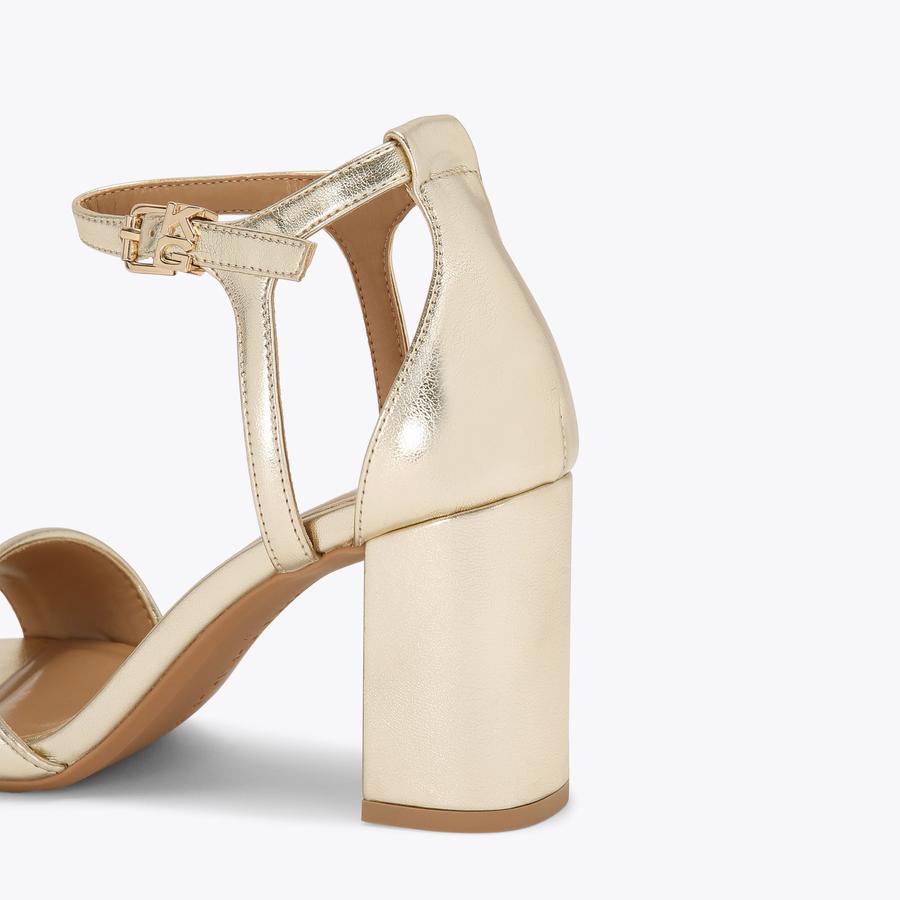 FARYN 2 Gold Block Heel Sandal by KG KURT GEIGER